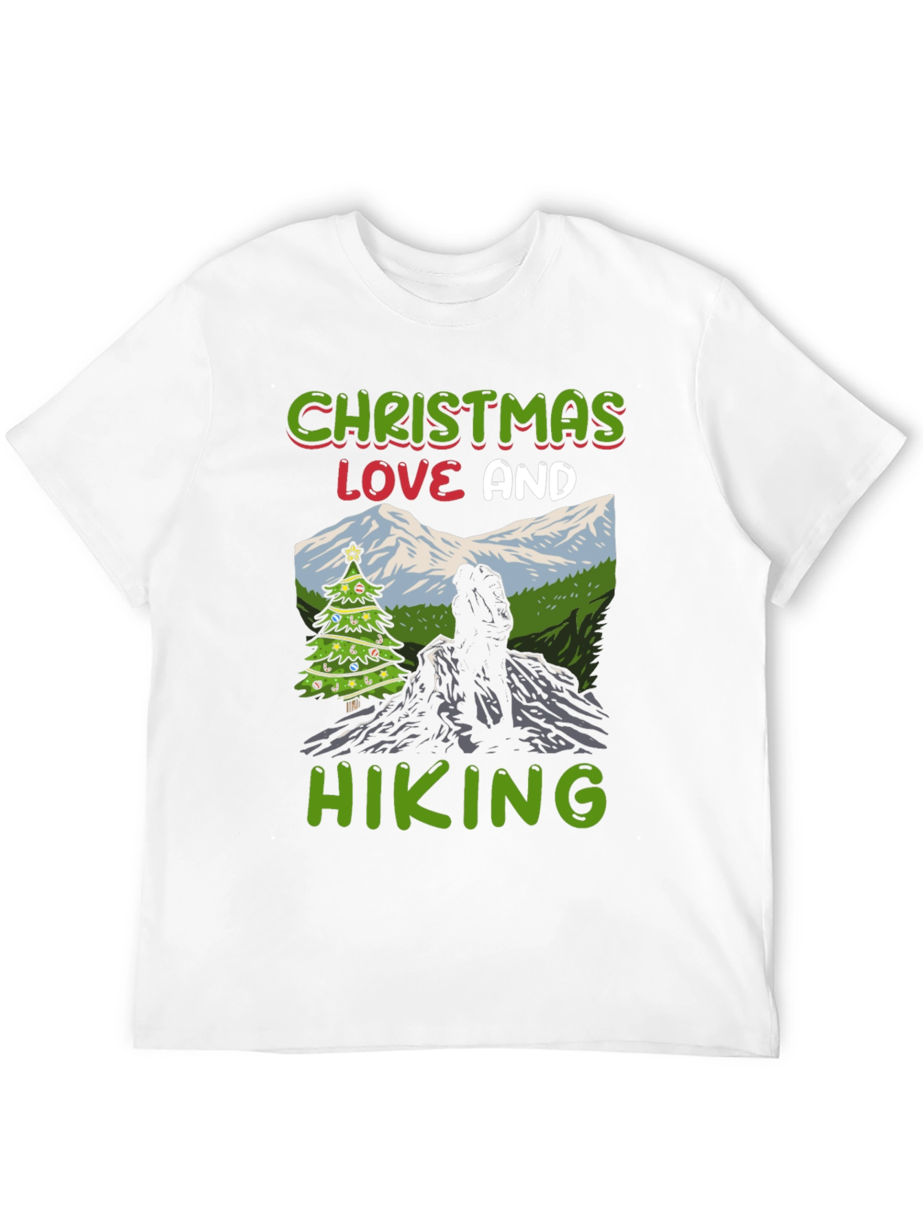 Christmas Love and Hiking Graphic Tee