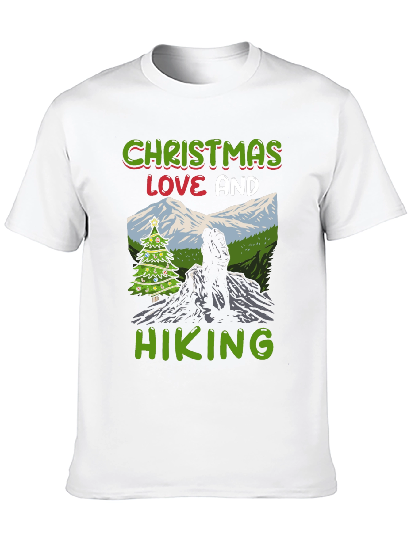 Christmas Love and Hiking Graphic Tee