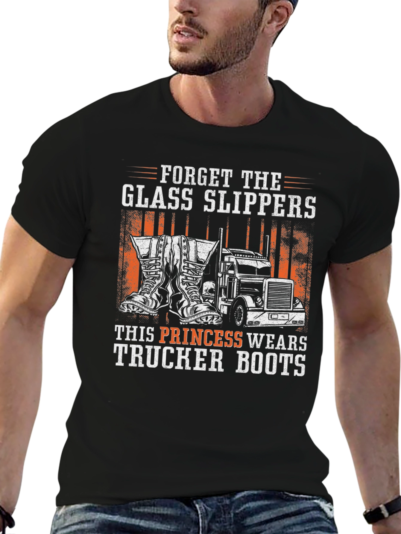 Trucker Boots Princess Graphic Tee