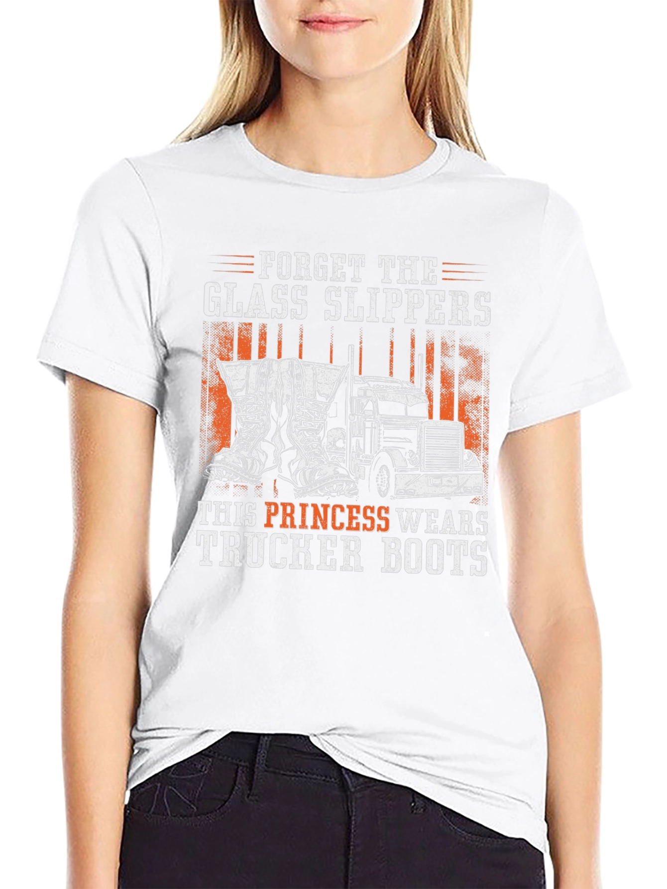 Trucker Boots Princess Graphic Tee