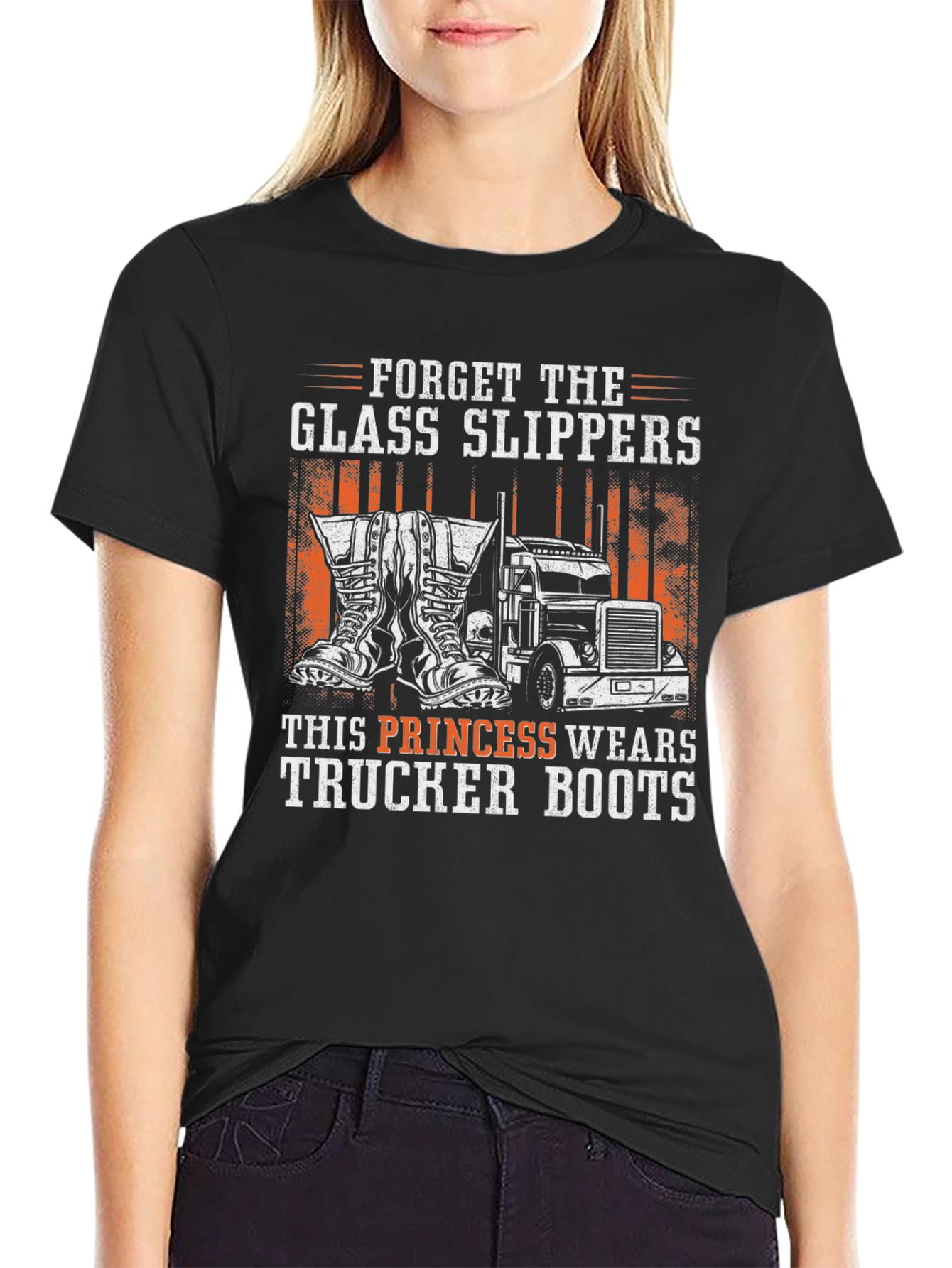 Trucker Boots Princess Graphic Tee