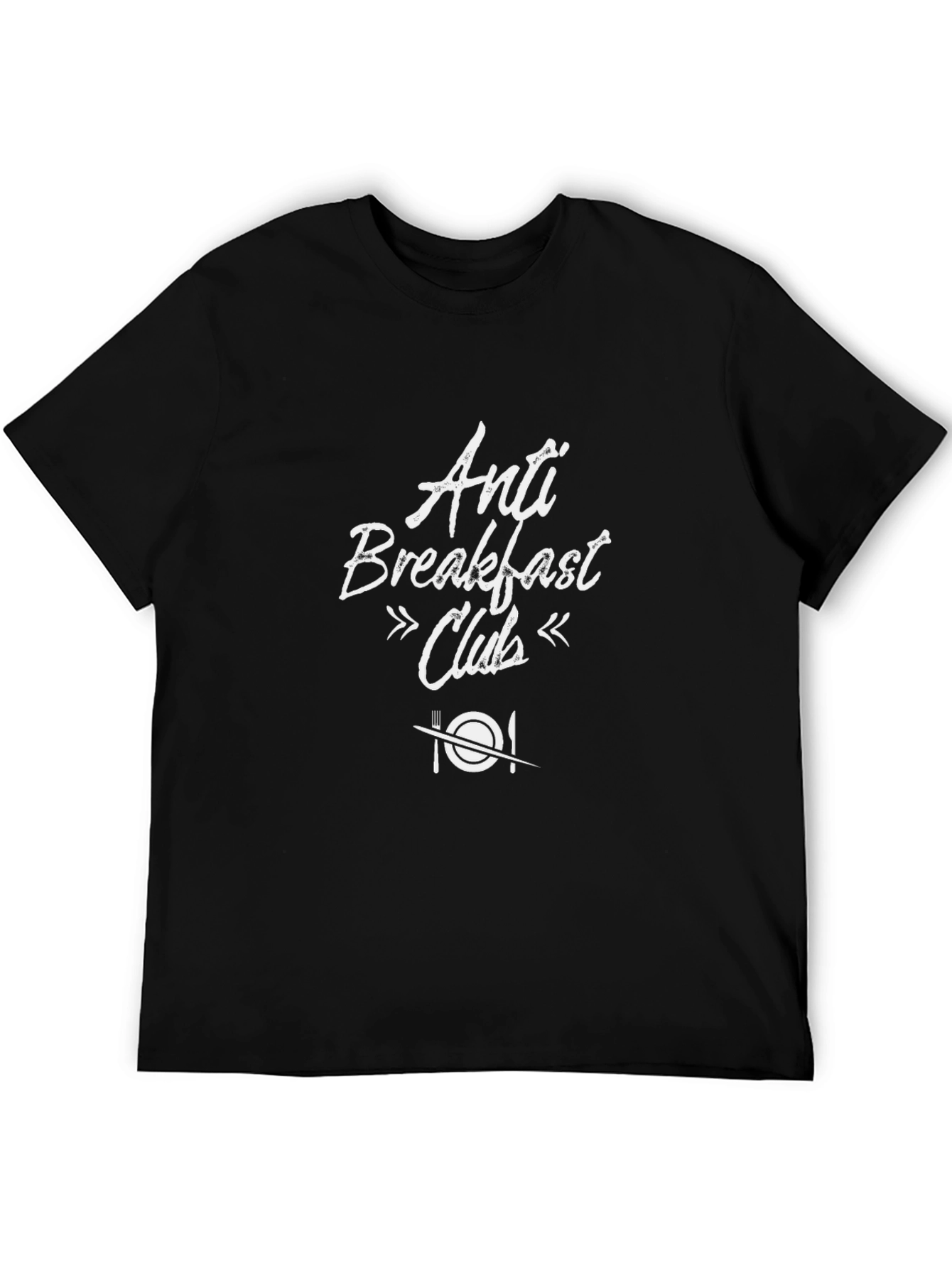 Anti Breakfast Club Graphic Tee - Black Cotton T-Shirt