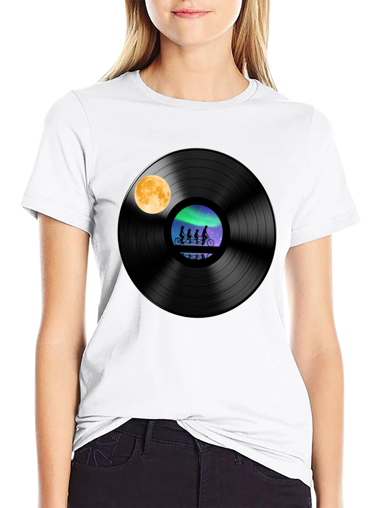 Vinyl Record Bike Ride Graphic Tee