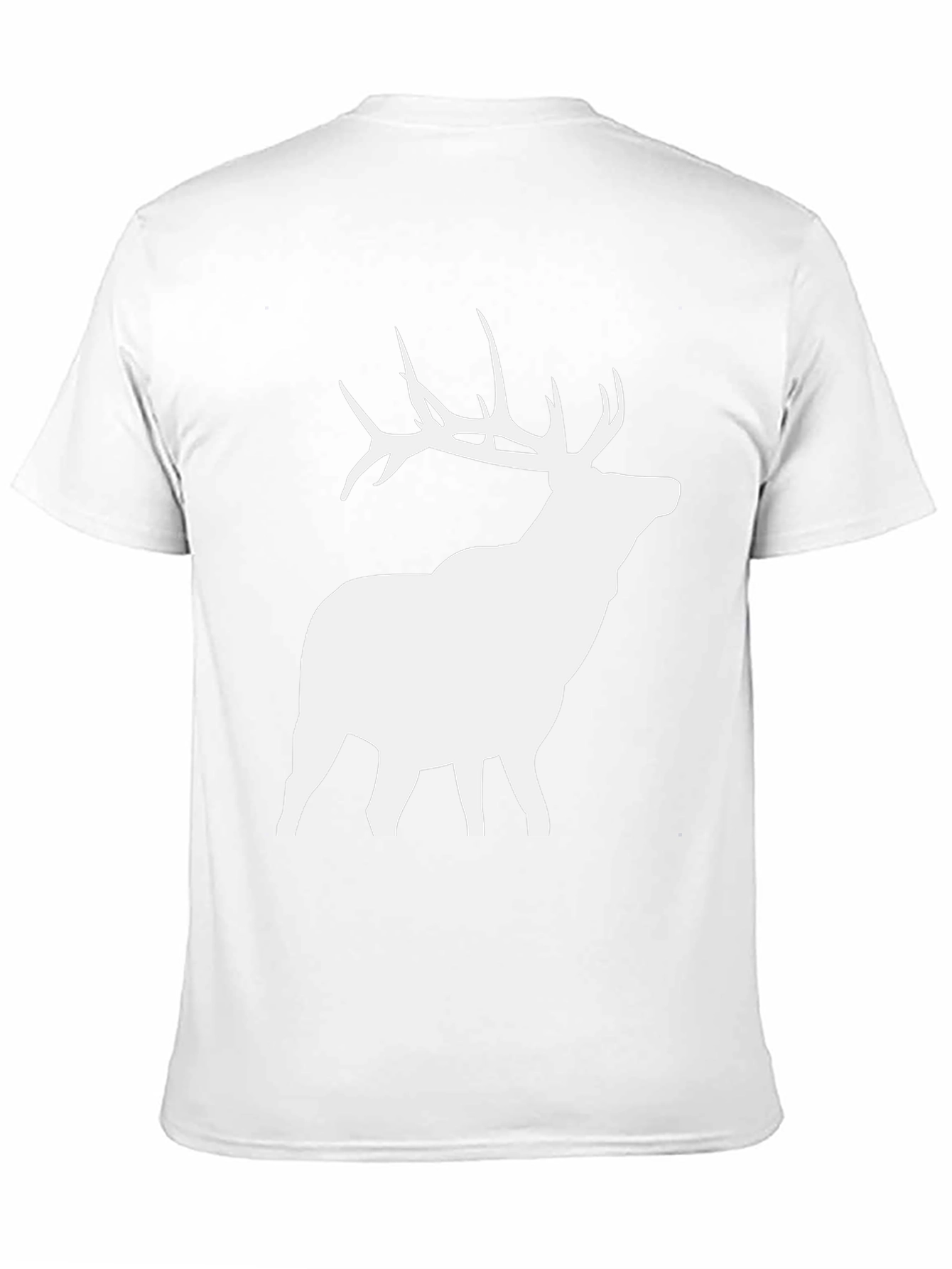Elk Silhouette Graphic Tee - Black Cotton Blend Shirt