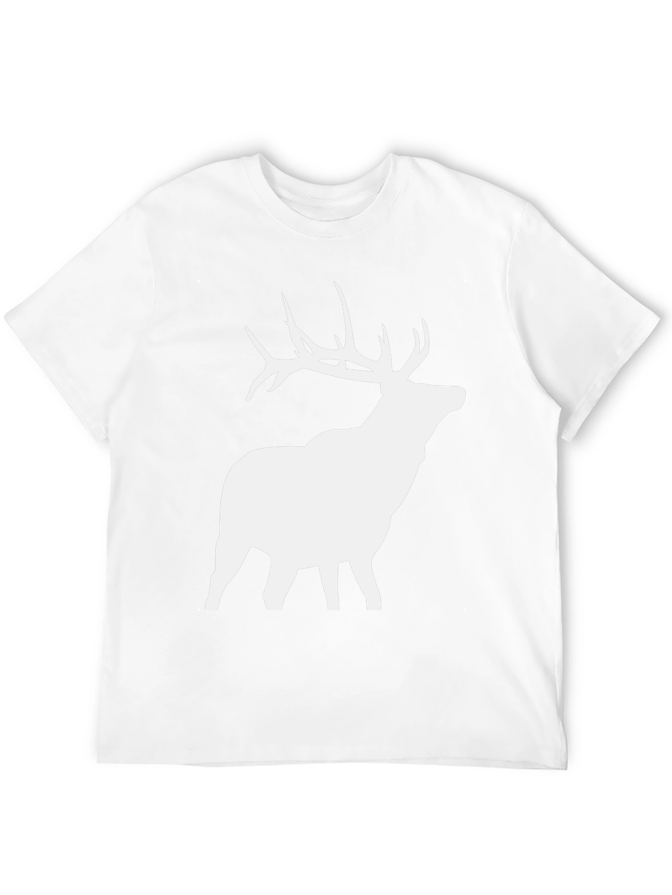 Elk Silhouette Graphic Tee - Black Cotton Blend Shirt