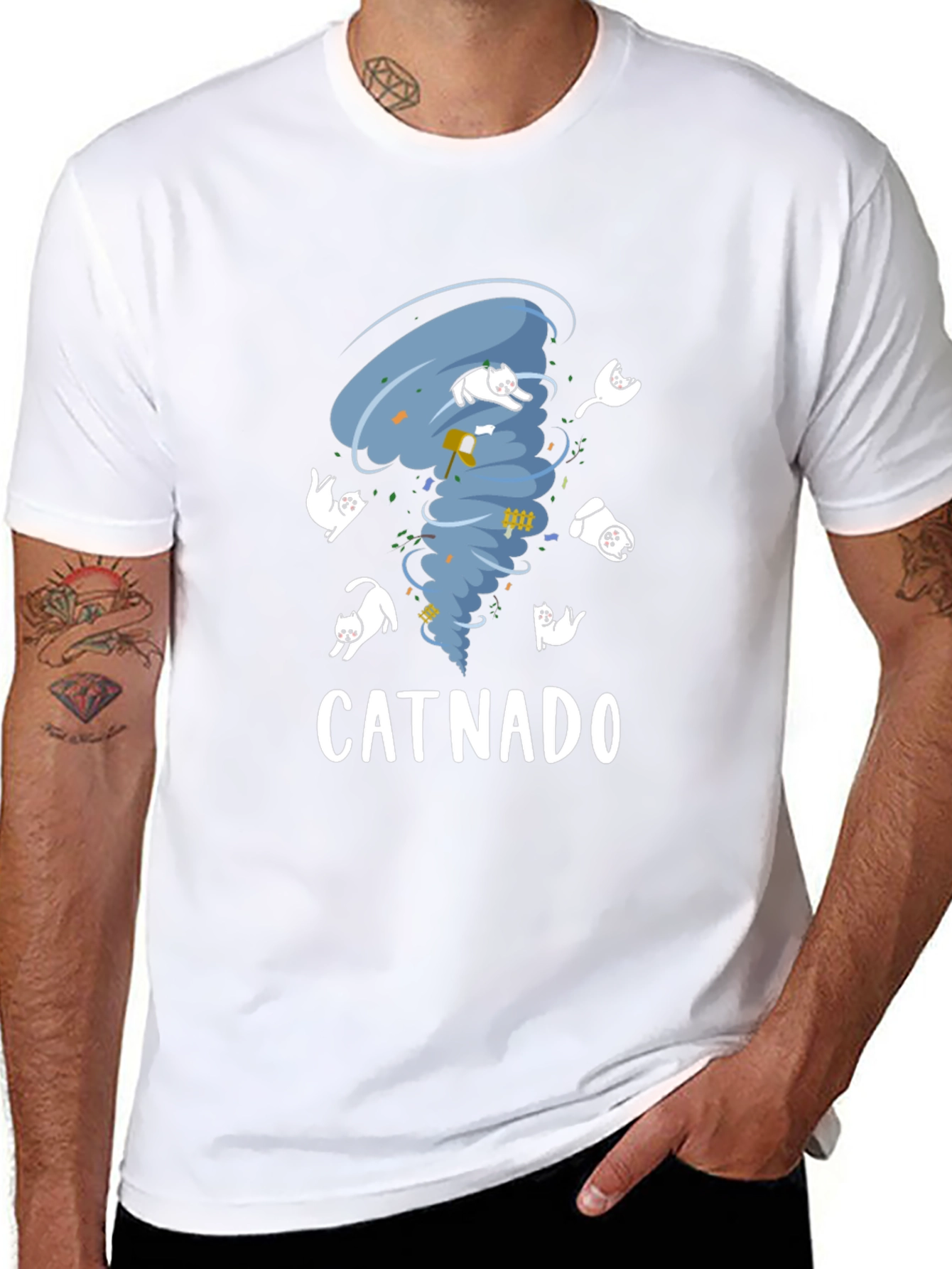 Catnado Graphic Tee - Funny Cat Tornado T-Shirt
