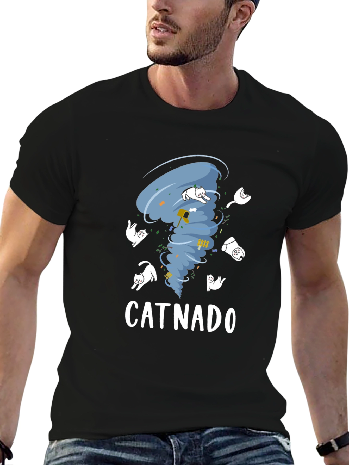Catnado Graphic Tee - Funny Cat Tornado T-Shirt