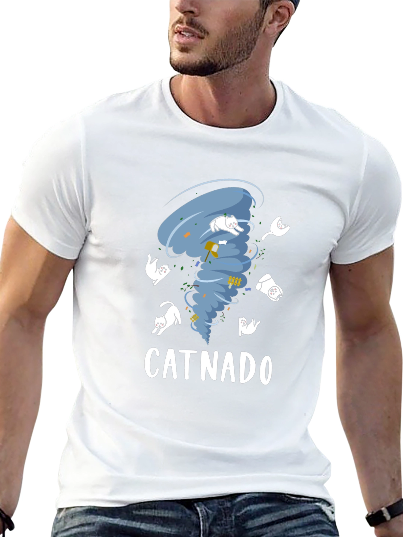 Catnado Graphic Tee - Funny Cat Tornado T-Shirt