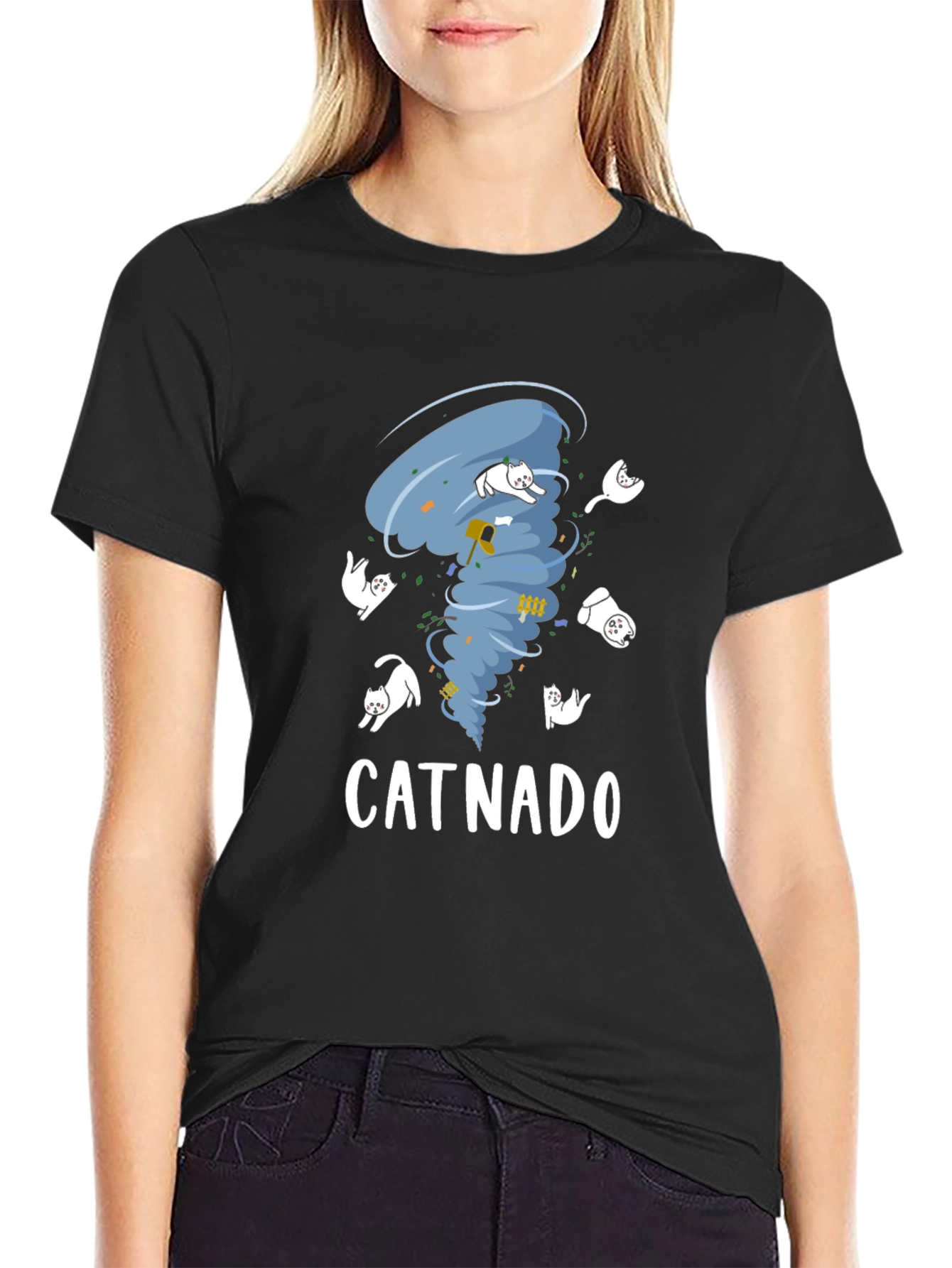Catnado Graphic Tee - Funny Cat Tornado T-Shirt