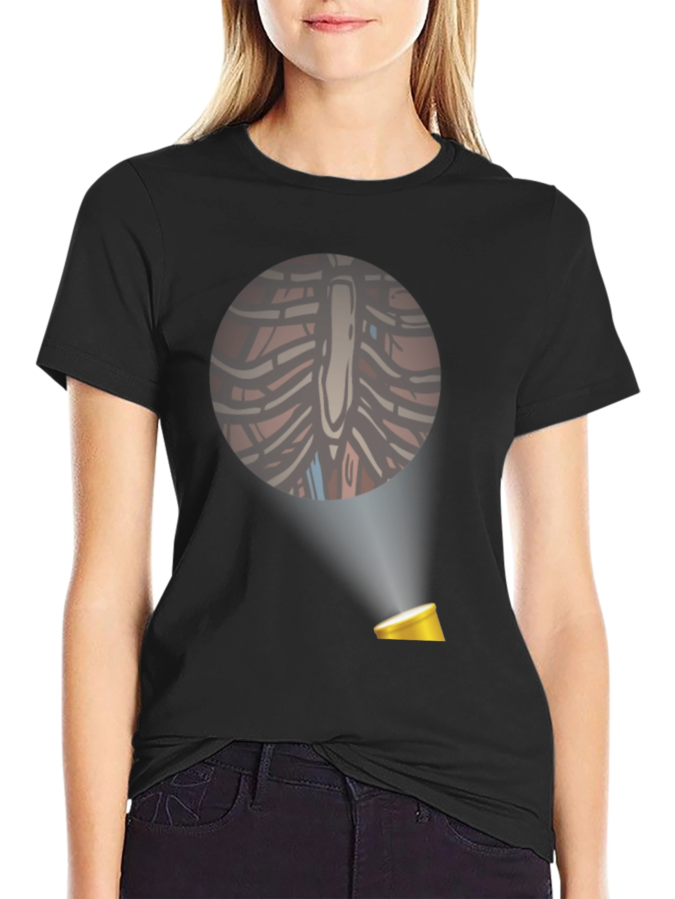 Anatomical Rib Cage T-Shirt with Spotlight Design