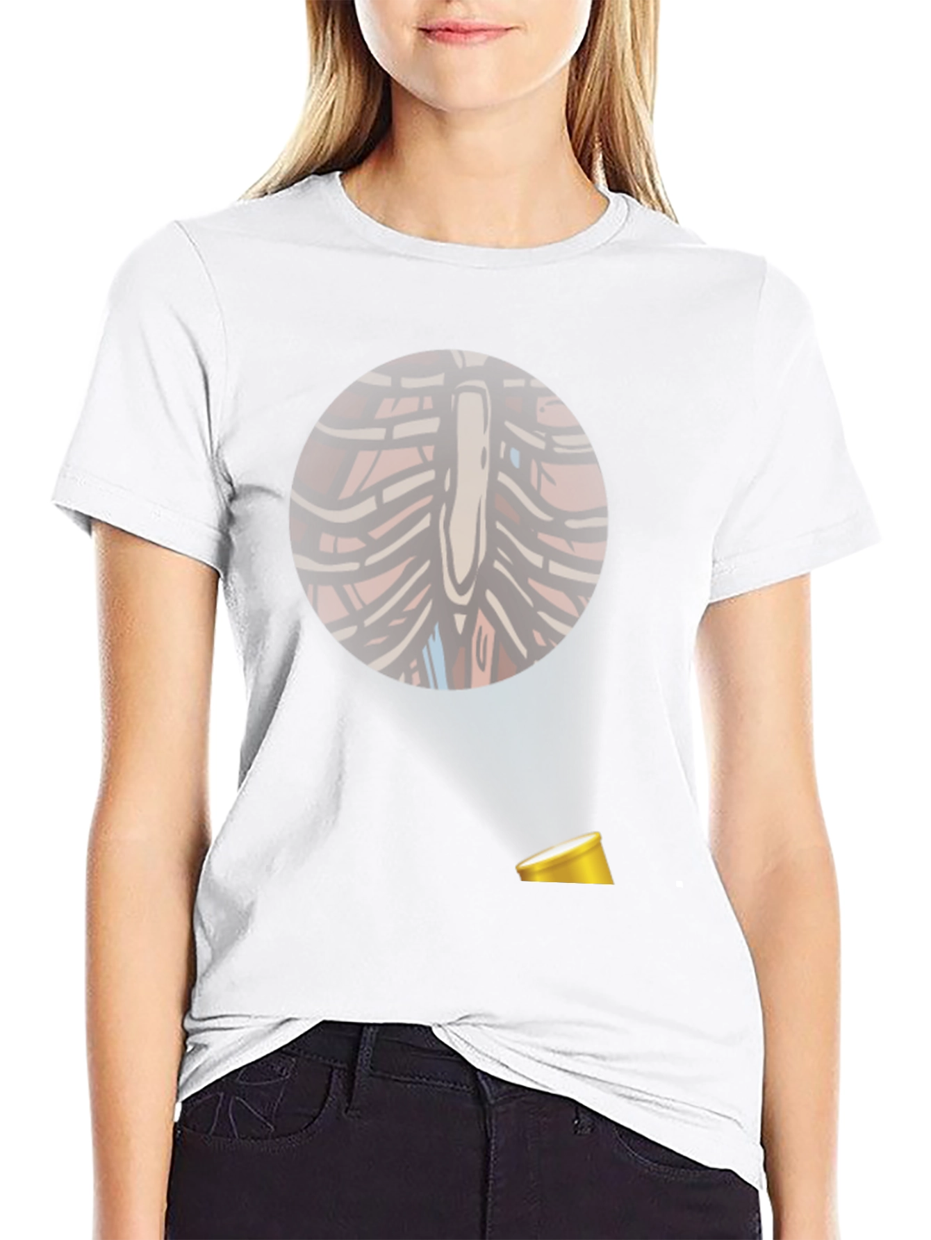 Anatomical Rib Cage T-Shirt with Spotlight Design