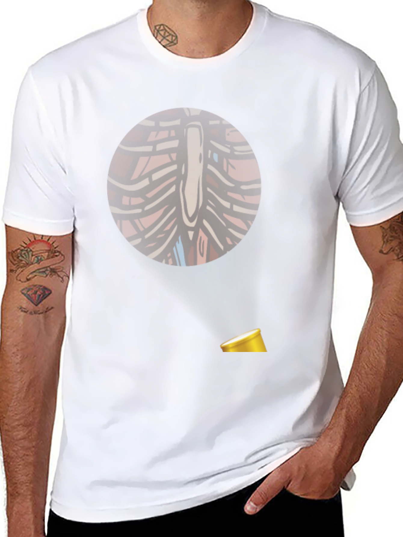 Anatomical Rib Cage T-Shirt with Spotlight Design