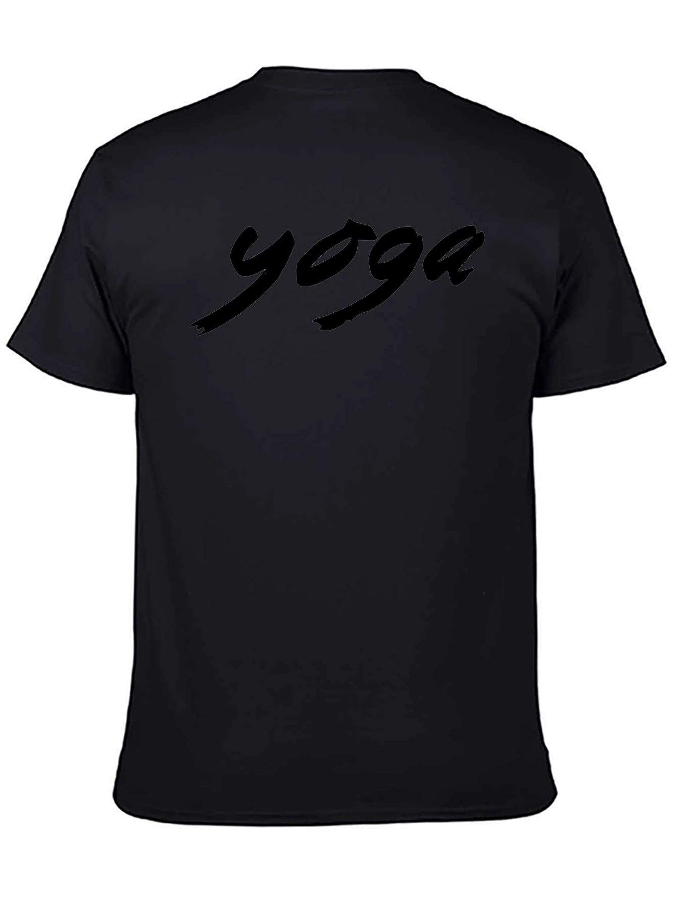 Yoga Script Black T-Shirt - Comfort & Style