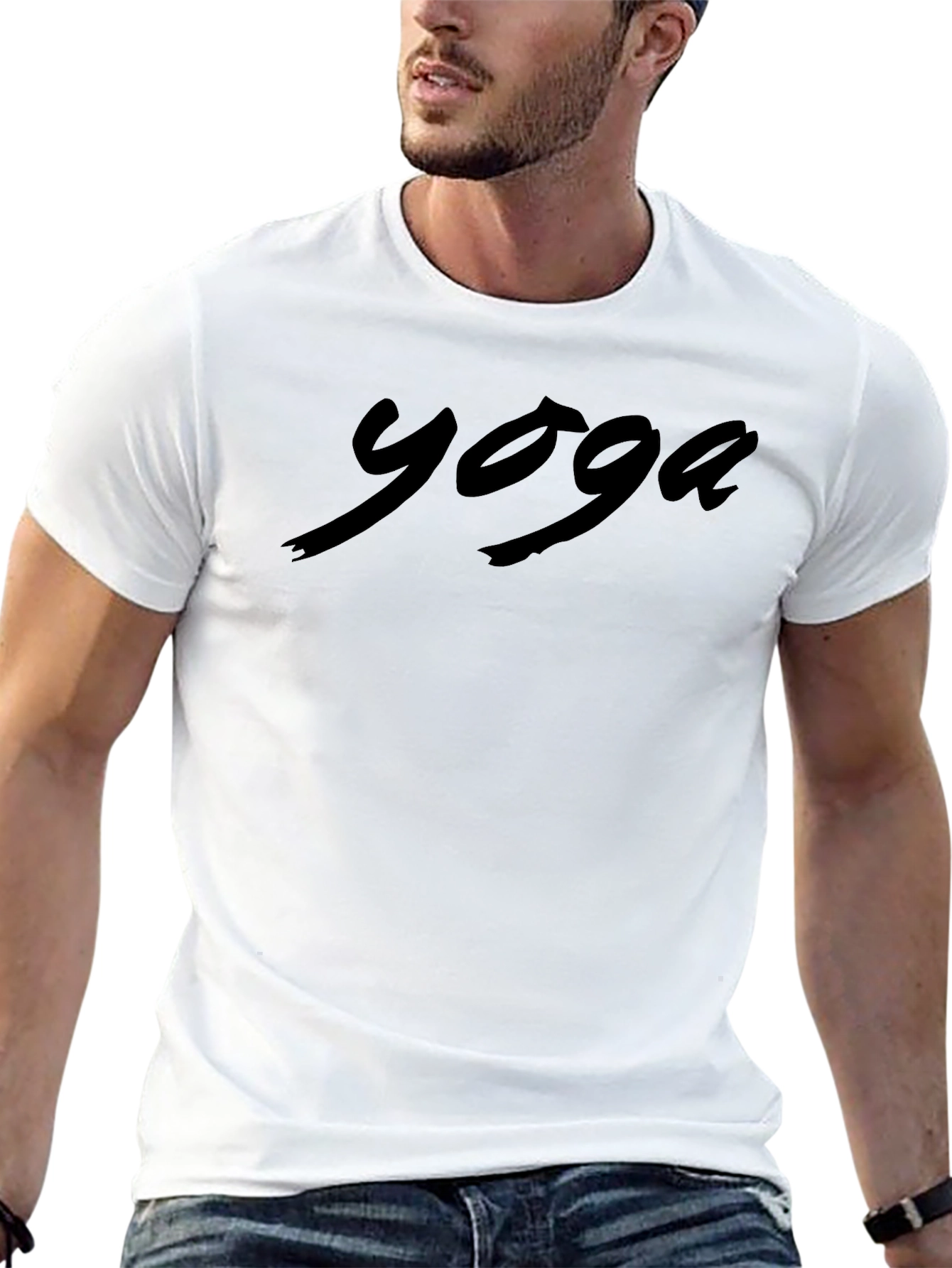 Yoga Script Black T-Shirt - Comfort & Style