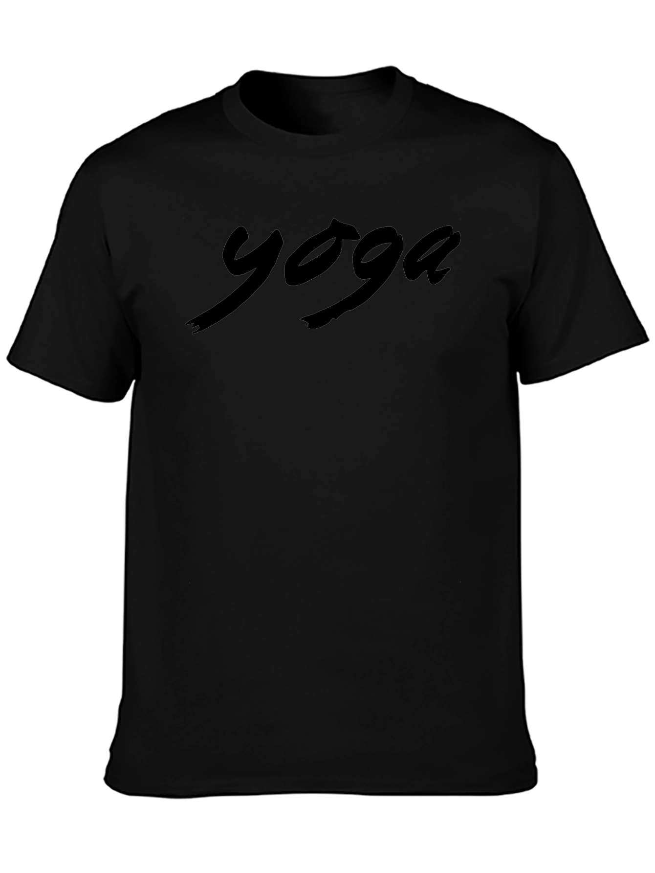 Yoga Script Black T-Shirt - Comfort & Style