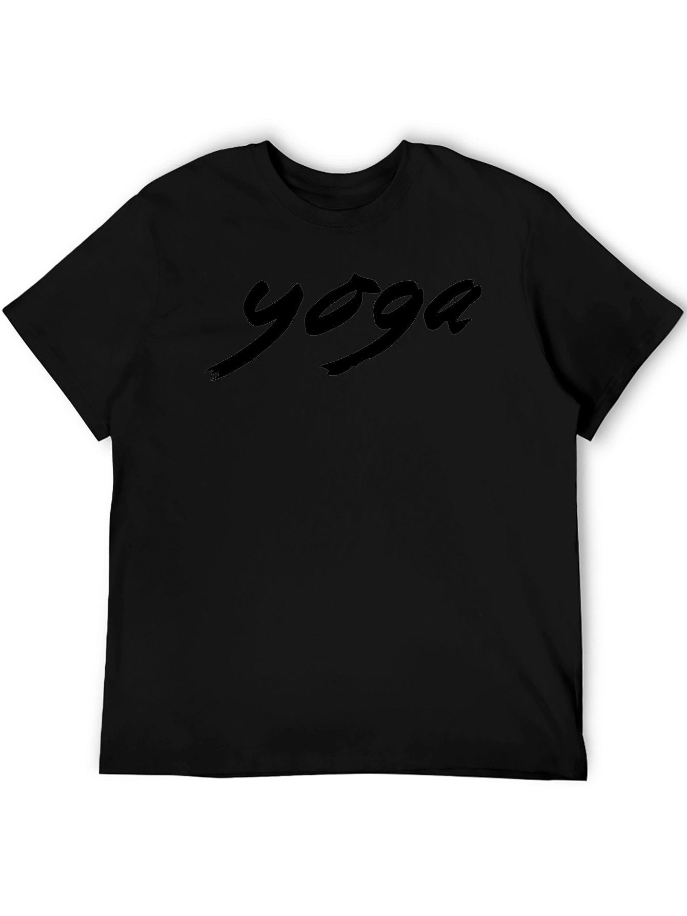 Yoga Script Black T-Shirt - Comfort & Style