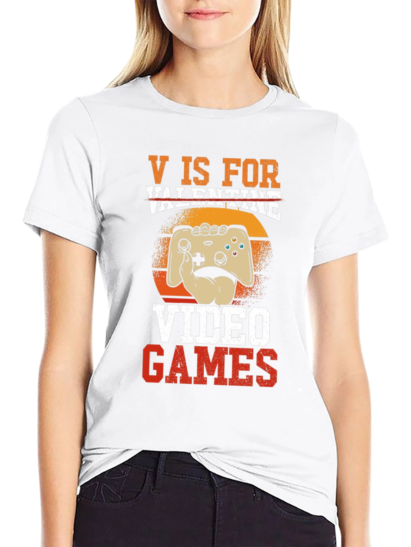 V is for Valentine Video Games T-Shirt