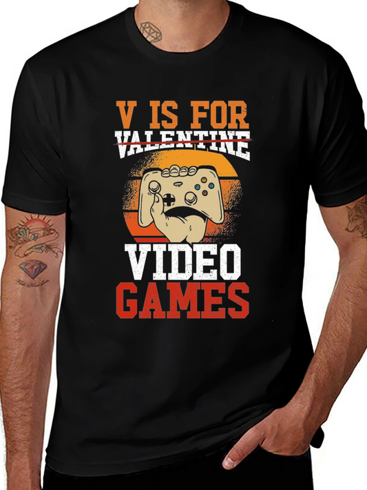 V is for Valentine Video Games T-Shirt