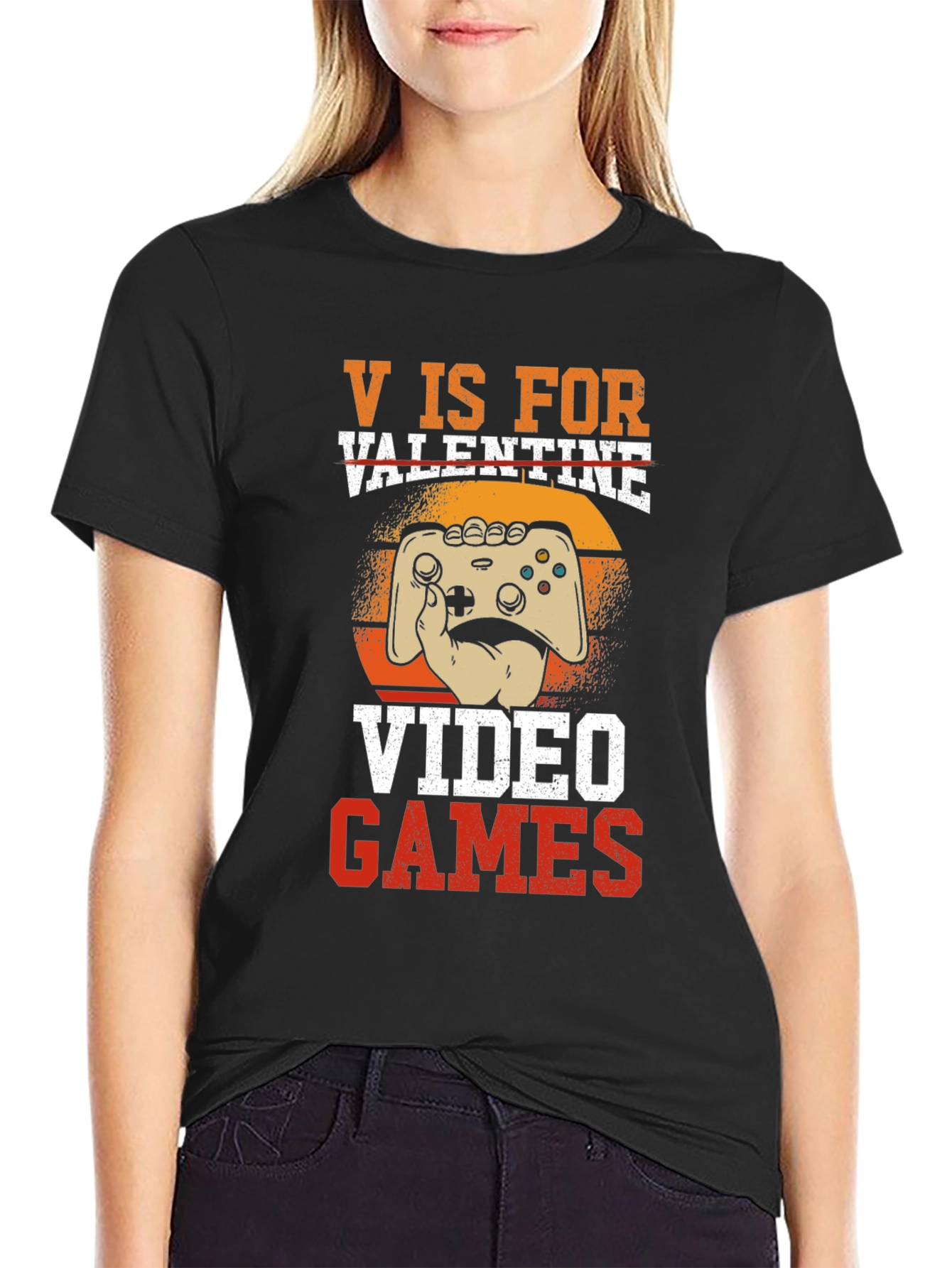 V is for Valentine Video Games T-Shirt