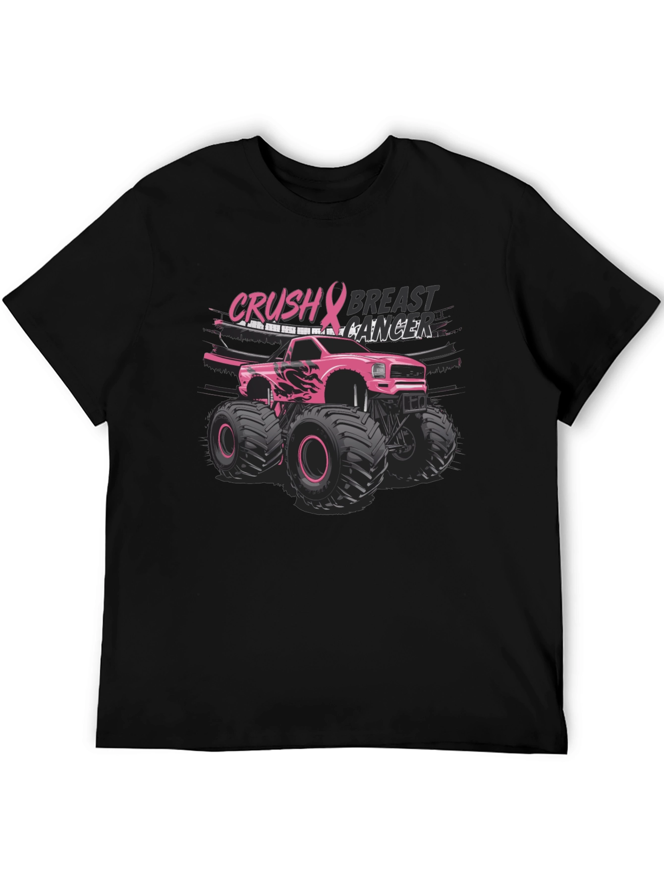 Crush Breast Cancer Monster Truck T-Shirt