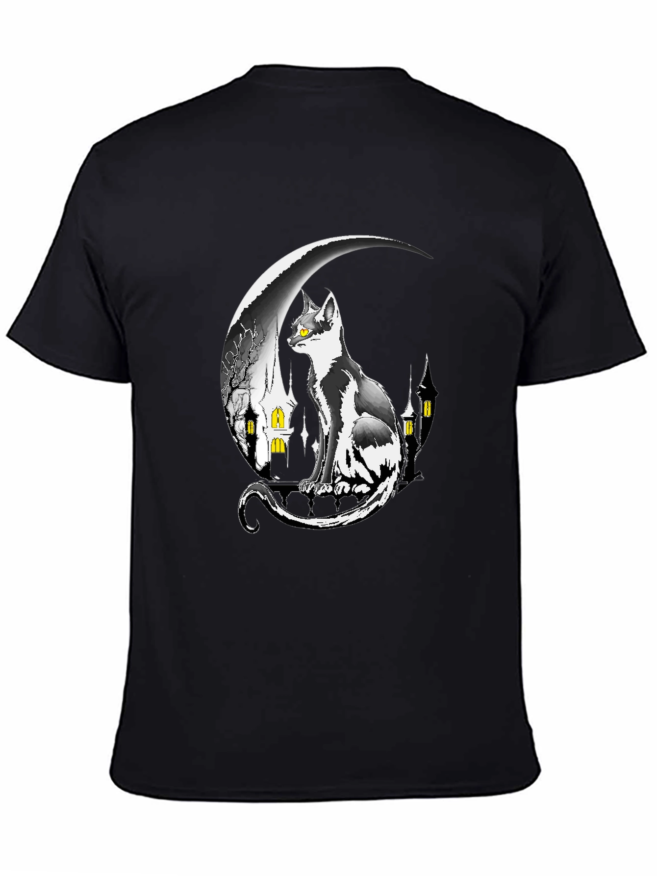 Cat On Moon Graphic Tee