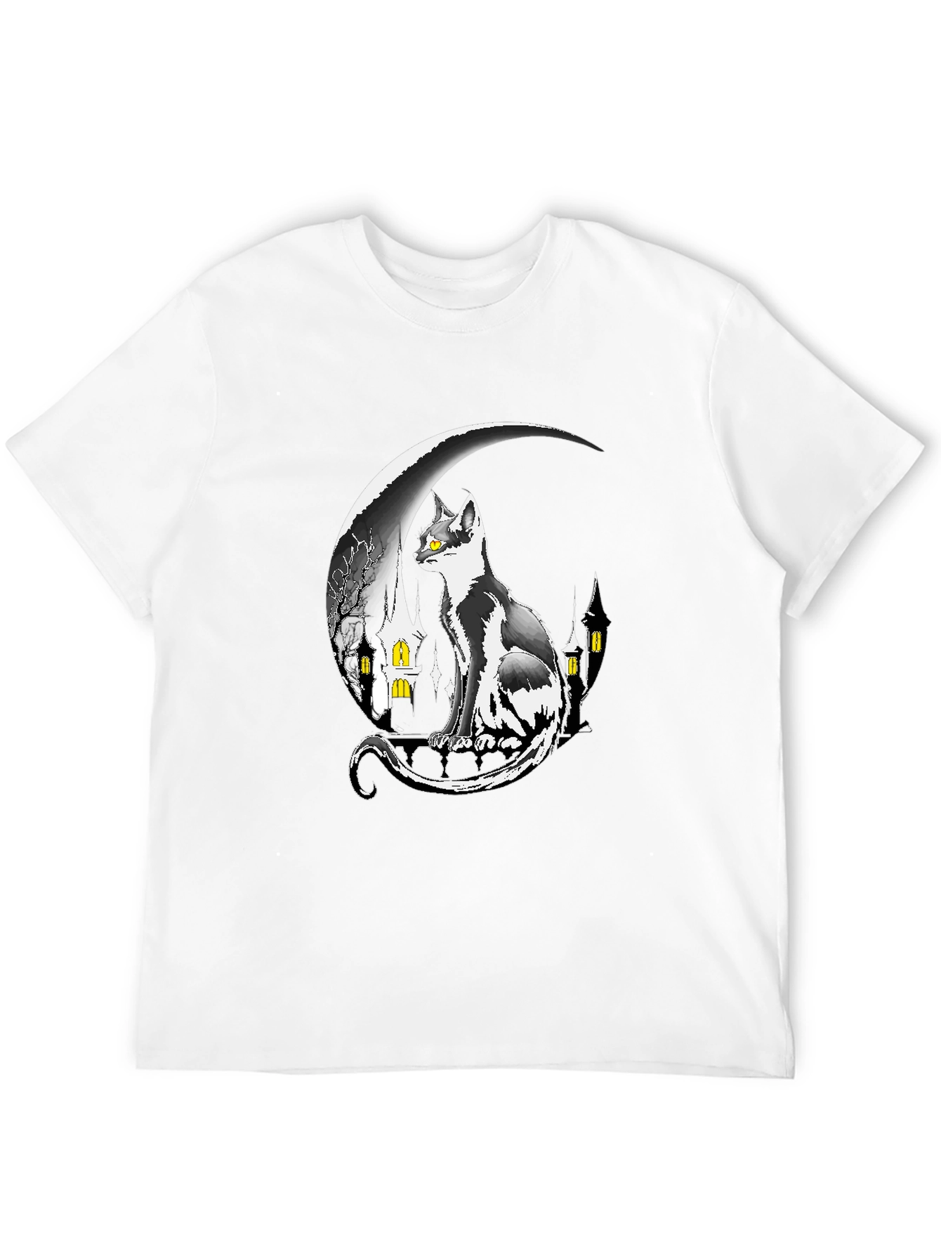 Cat On Moon Graphic Tee