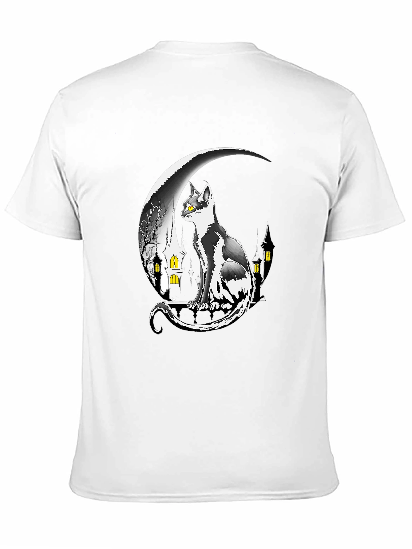 Cat On Moon Graphic Tee