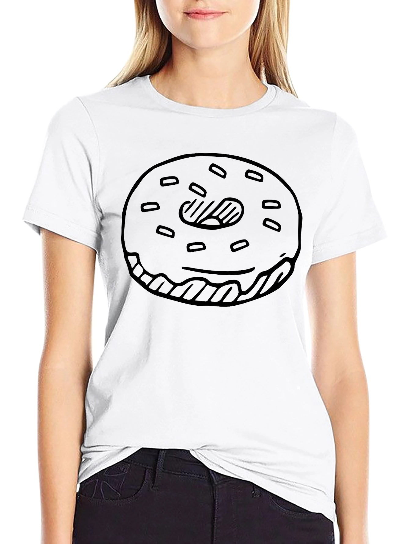 Donut Graphic Tee - Casual Black T-Shirt