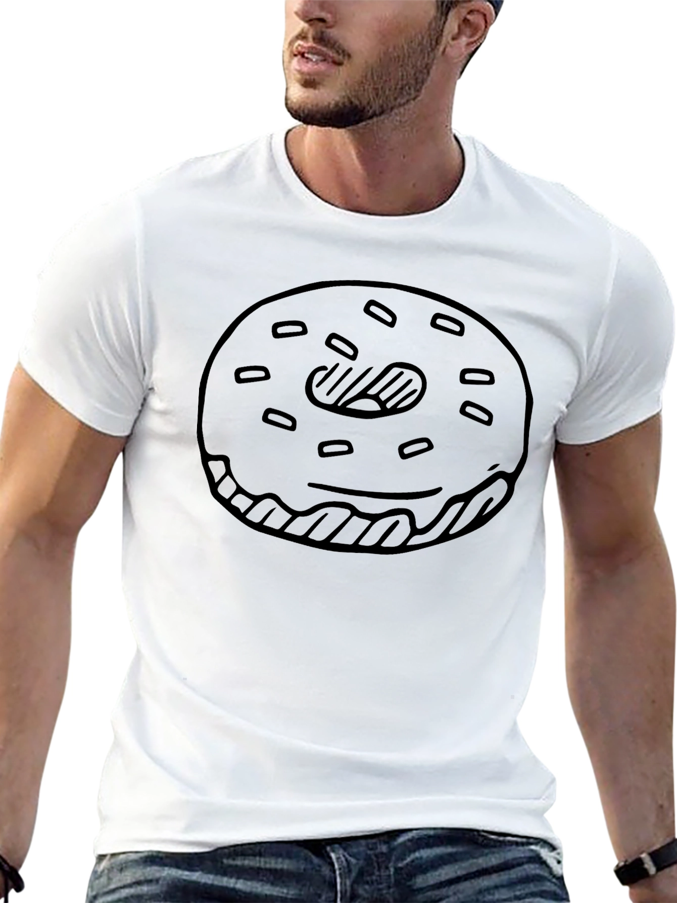 Donut Graphic Tee - Casual Black T-Shirt