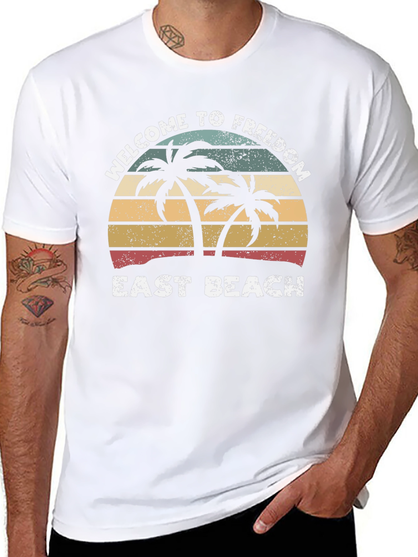 East Beach Welcome Graphic T-Shirt