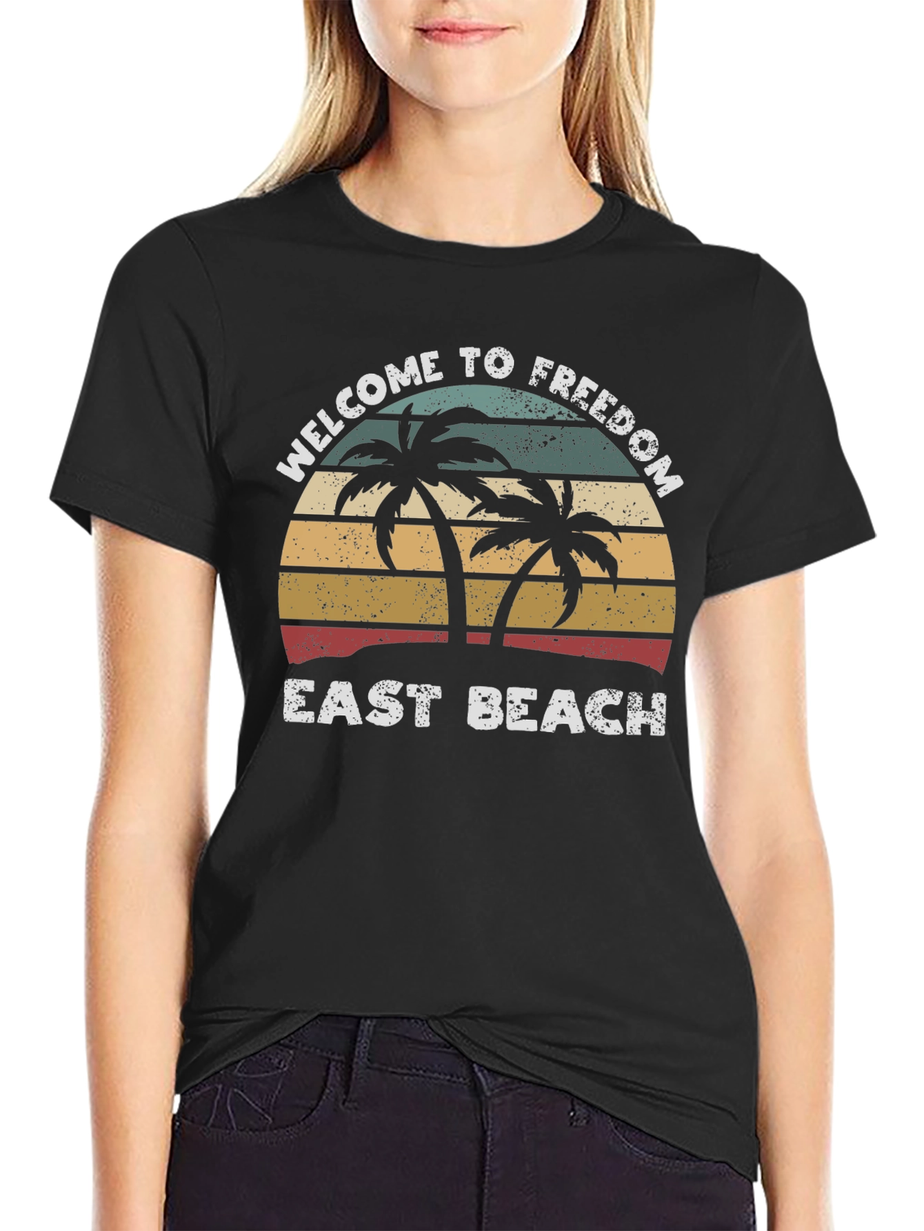 East Beach Welcome Graphic T-Shirt