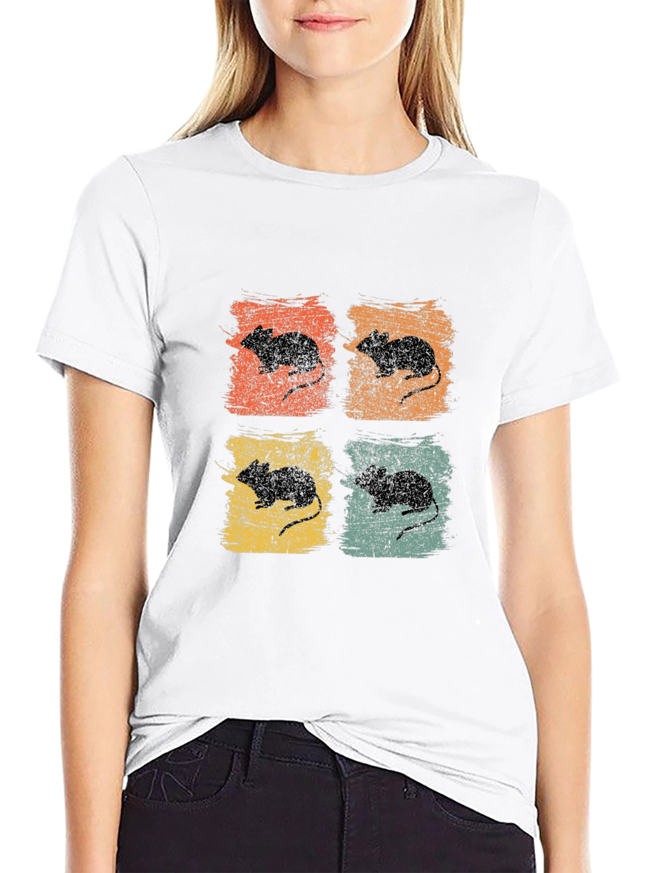 Retro Mouse Graphic Tee - Pop Art Style
