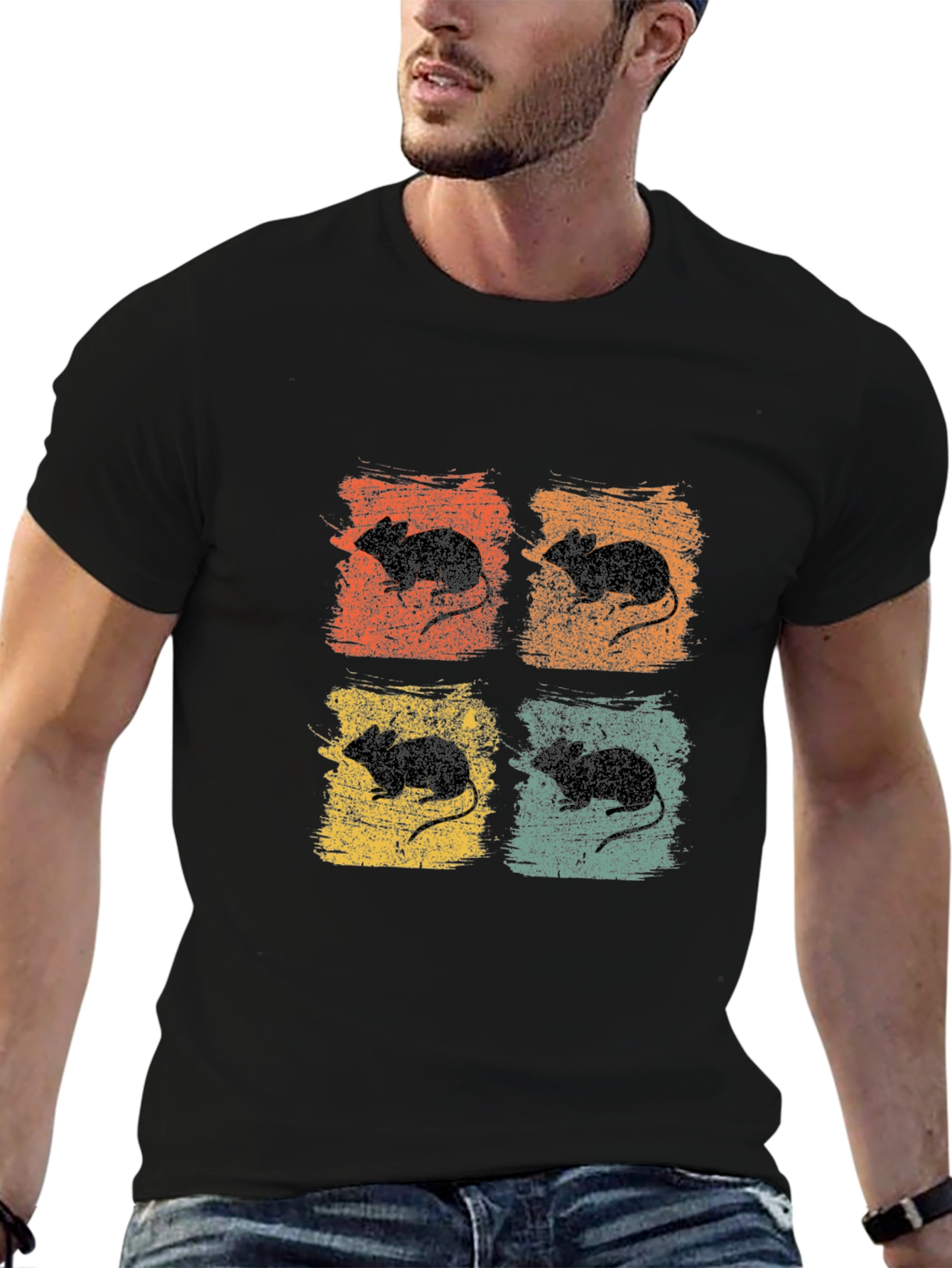 Retro Mouse Graphic Tee - Pop Art Style