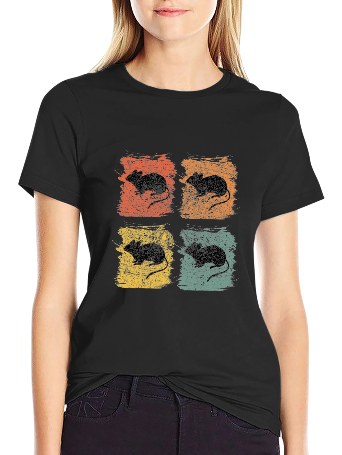 Retro Mouse Graphic Tee - Pop Art Style