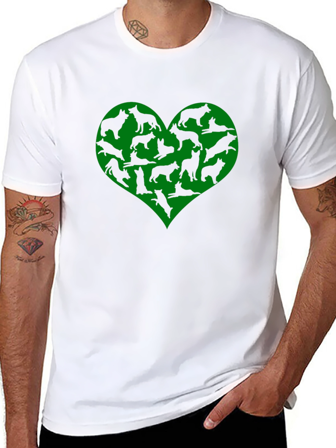 Dog Lover Heart T-Shirt - Black