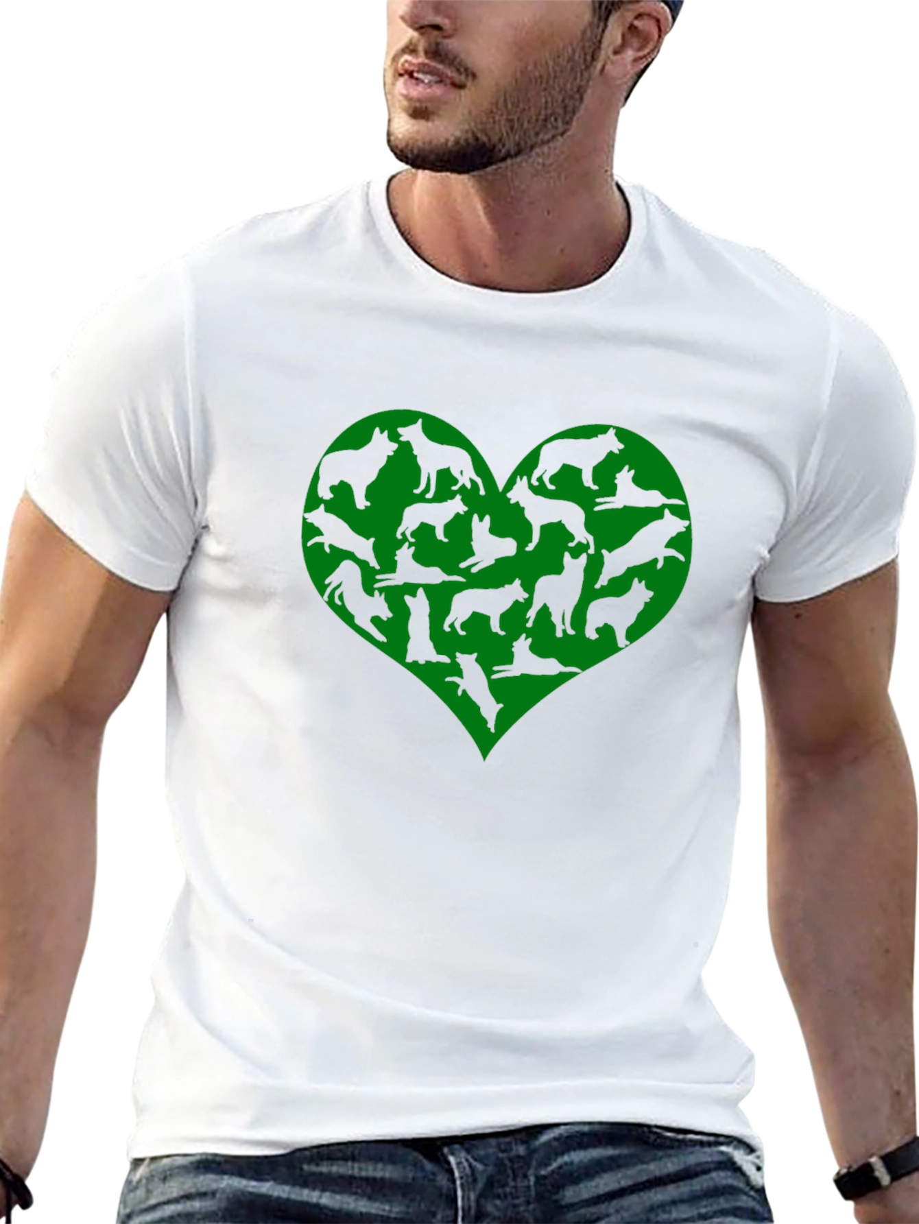 Dog Lover Heart T-Shirt - Black