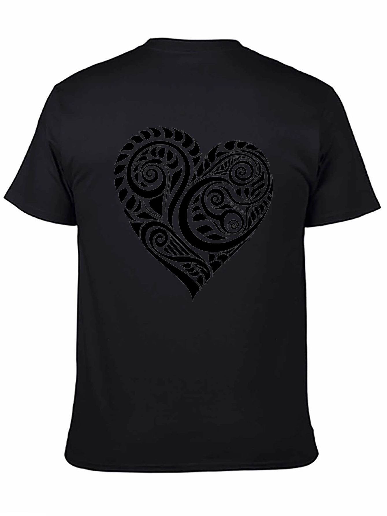 Tribal Heart Graphic Black T-Shirt