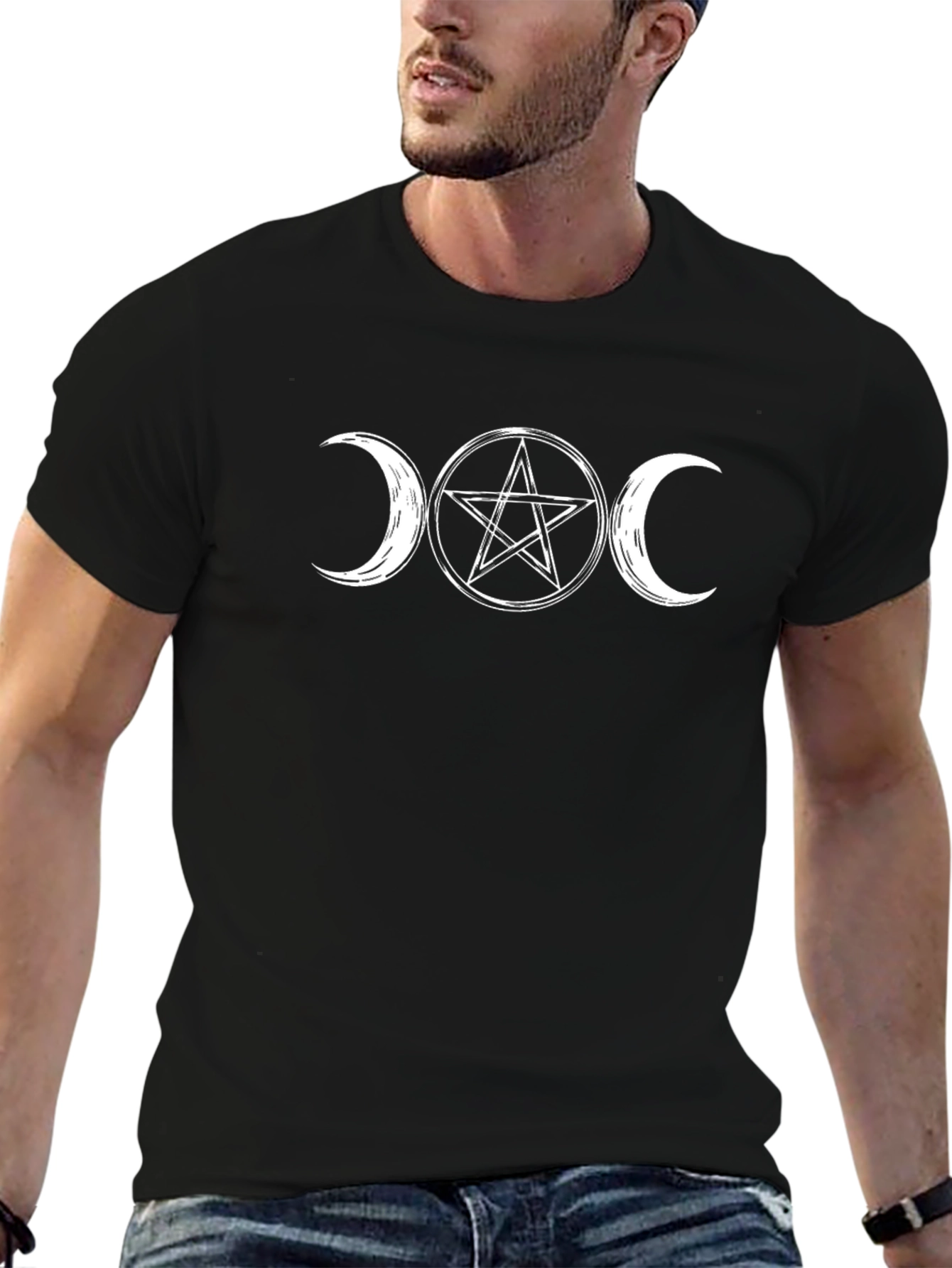 Triple Moon Goddess T-Shirt - Black