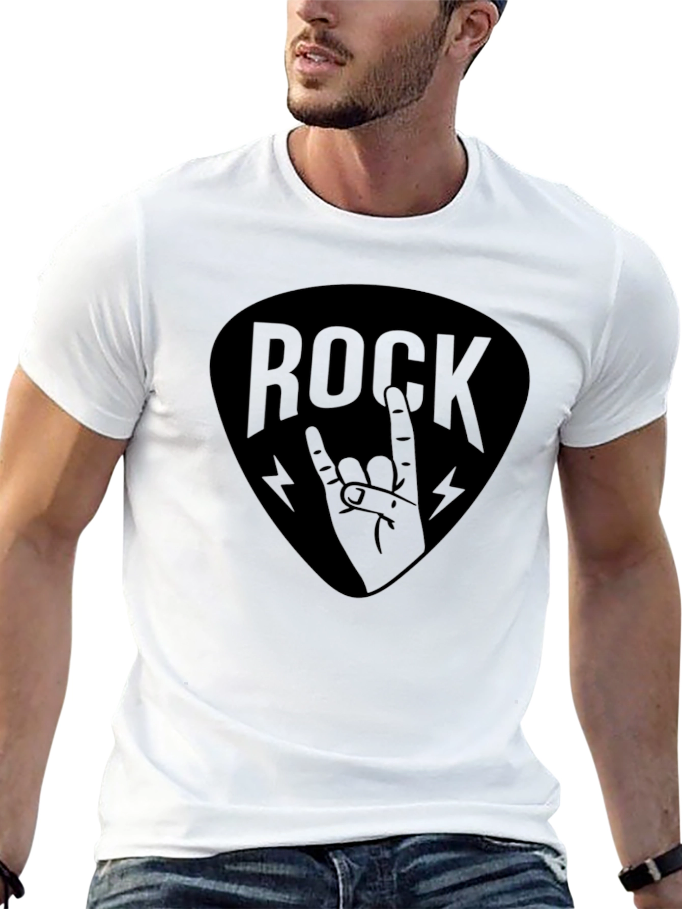 Rock Hand Graphic T-Shirt - Black Music Tee