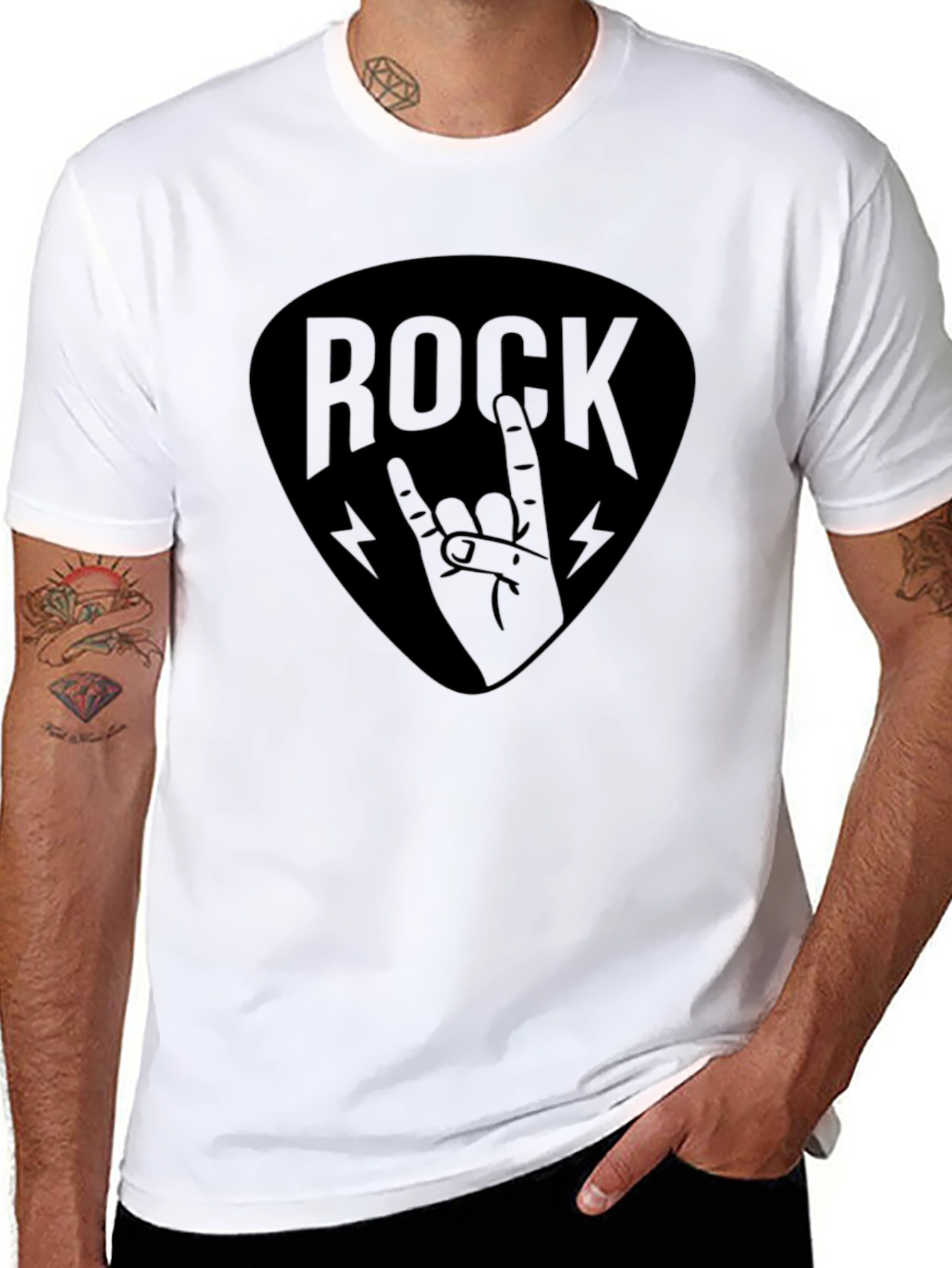 Rock Hand Graphic T-Shirt - Black Music Tee