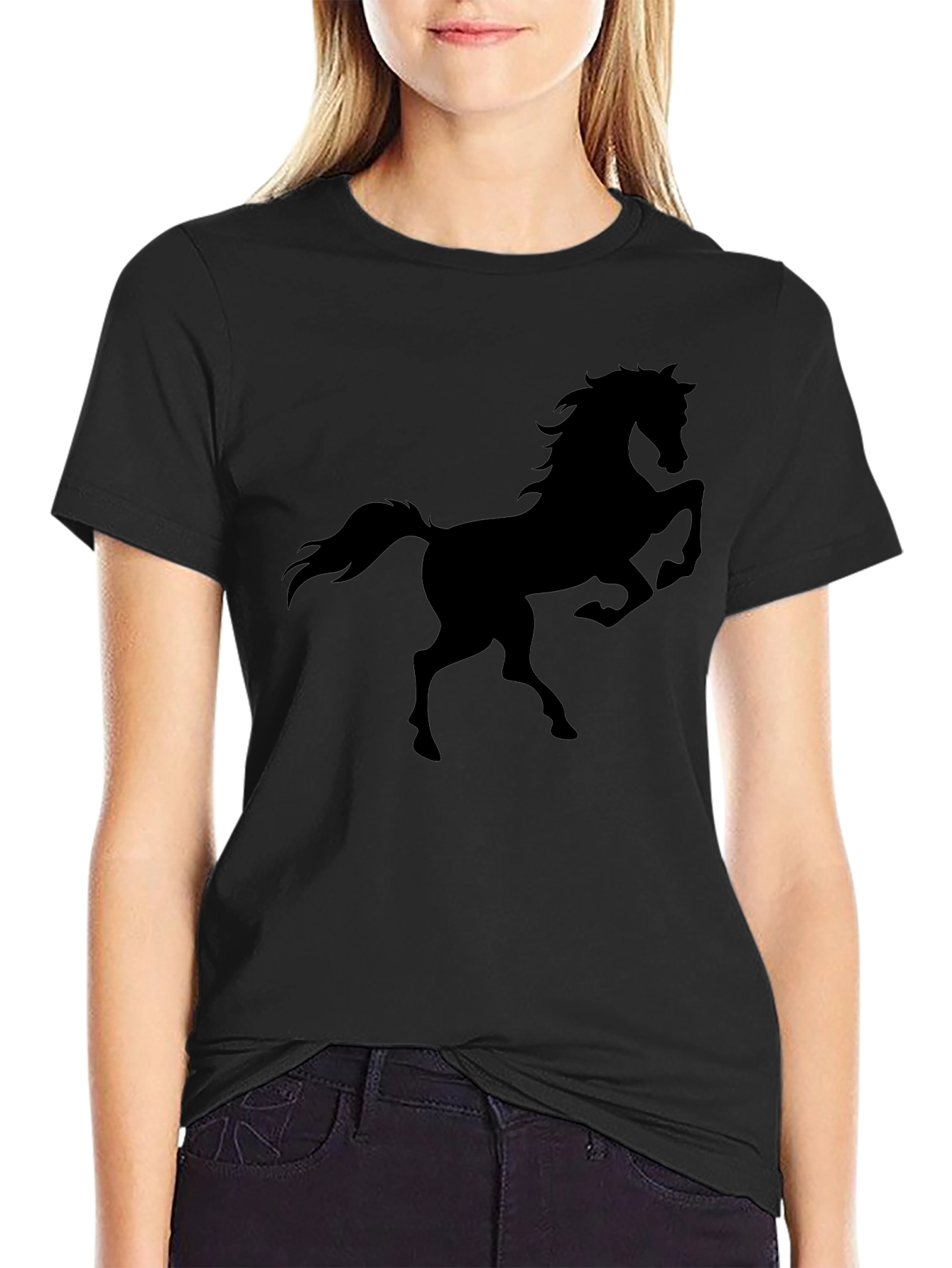 Black Horse Silhouette T-Shirt