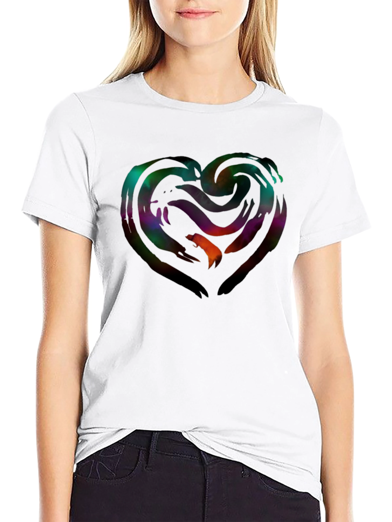 Abstract Heart Graphic T-Shirt