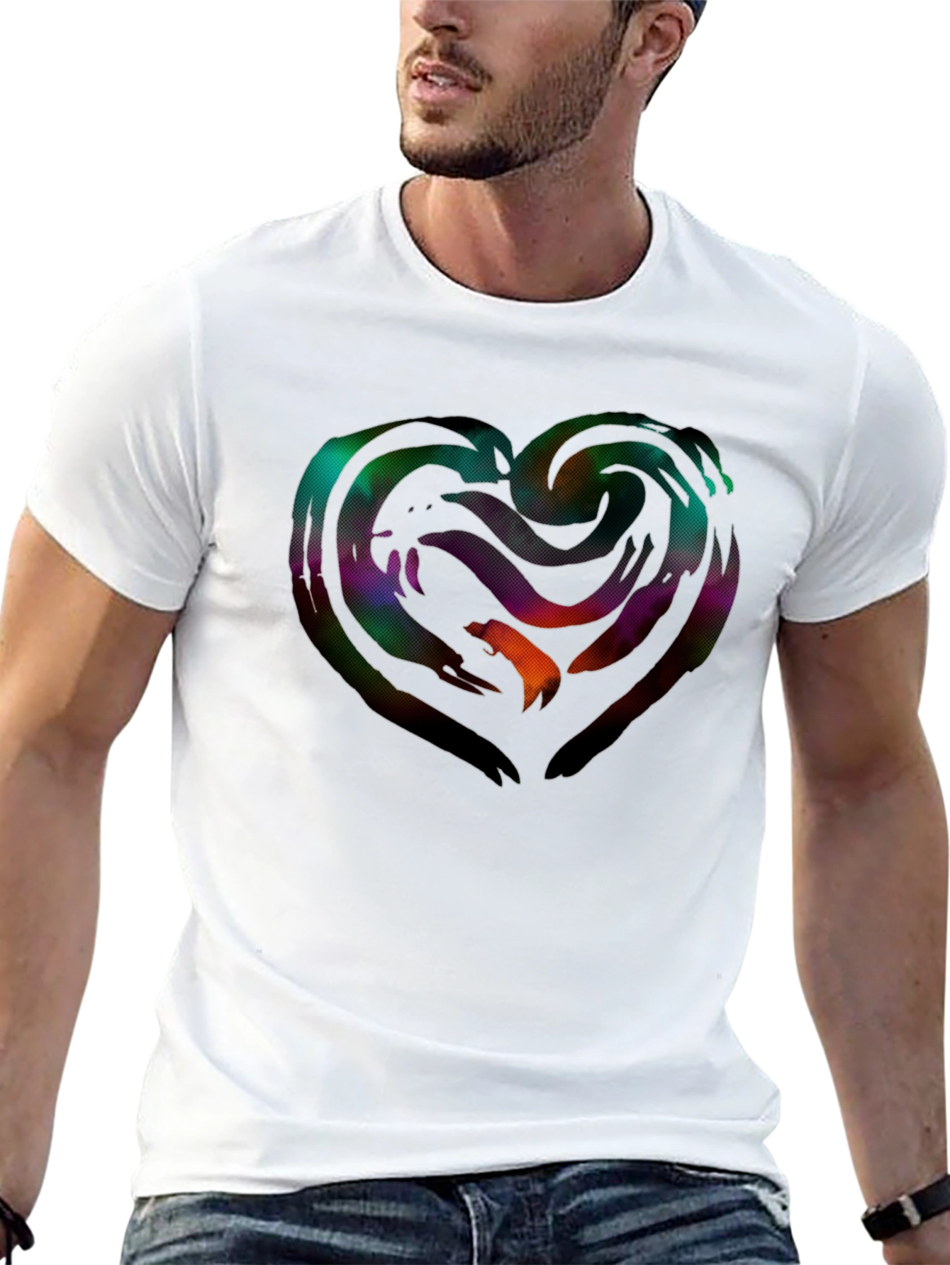 Abstract Heart Graphic T-Shirt