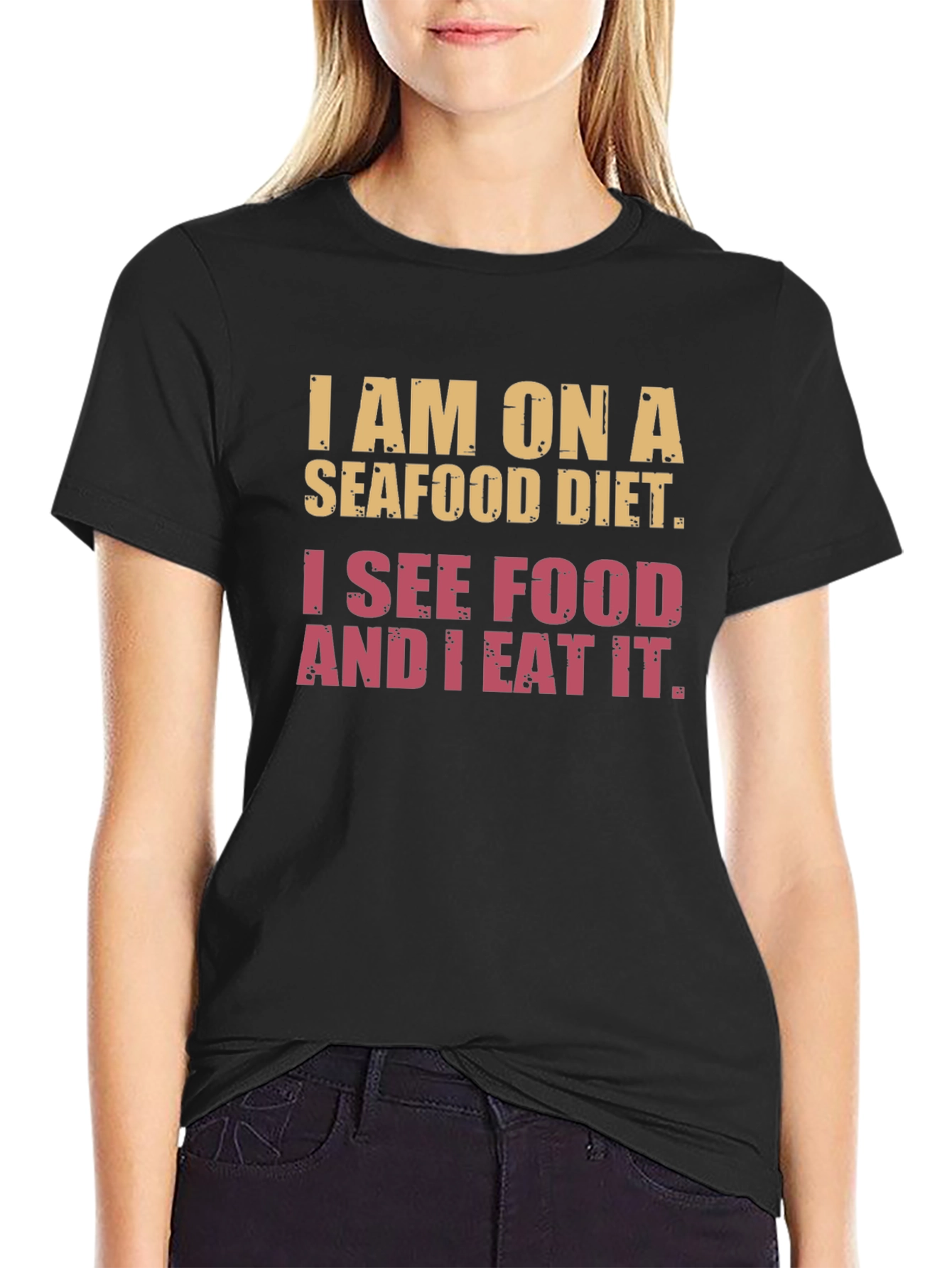 Seafood Diet Graphic T-Shirt - Humorous Foodie Tee
