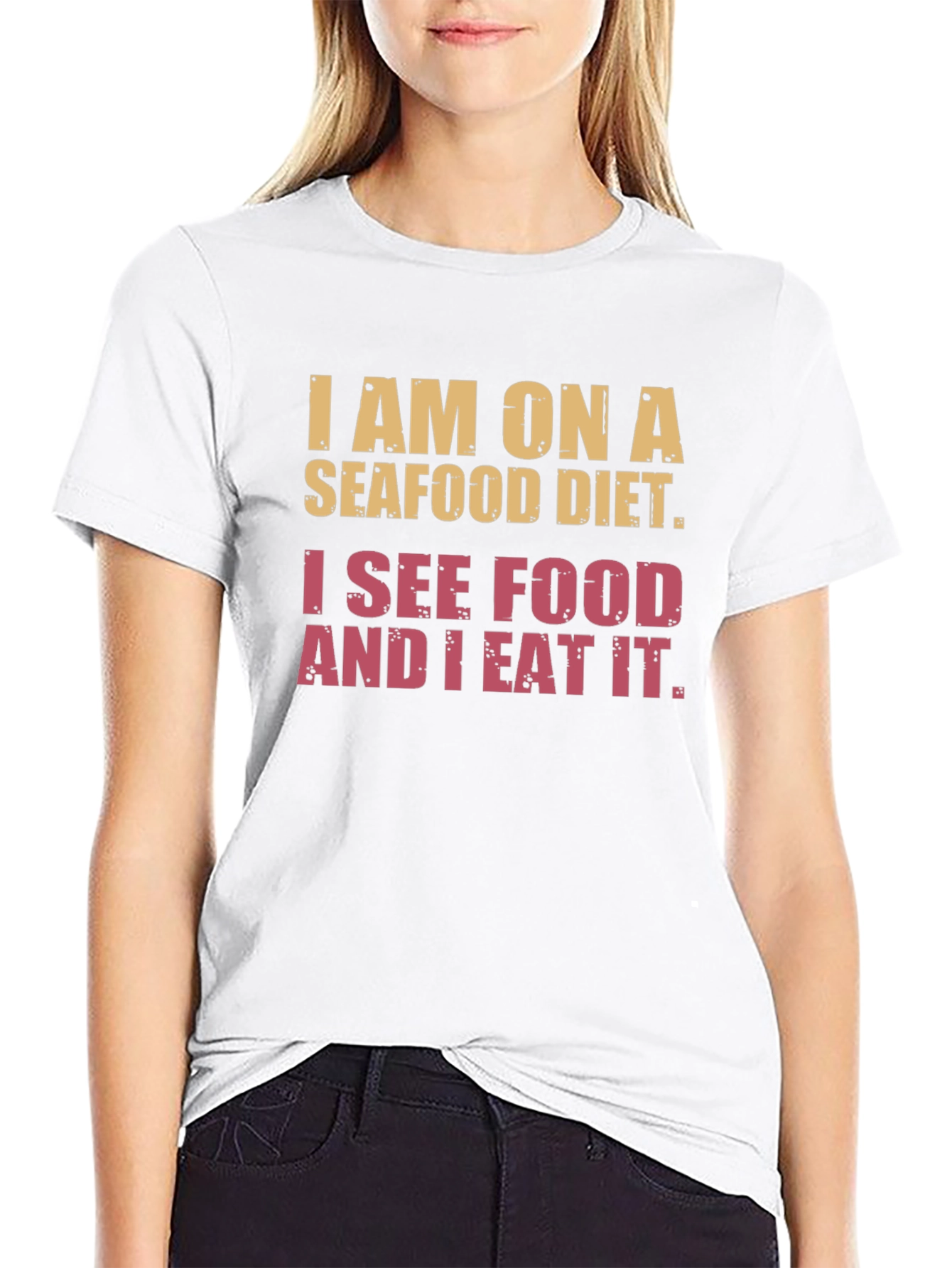 Seafood Diet Graphic T-Shirt - Humorous Foodie Tee