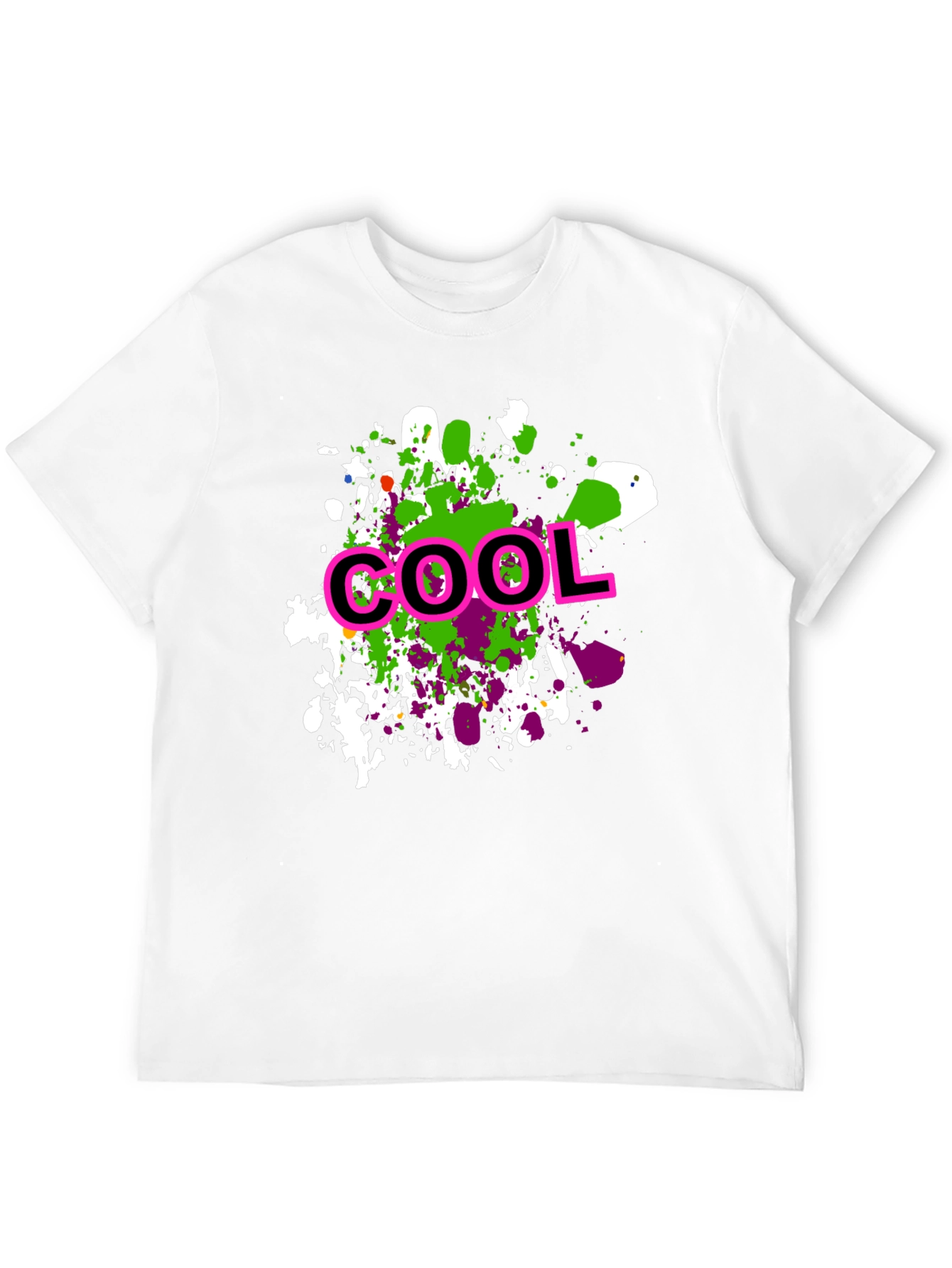 Cool Splatter Print Black T-Shirt