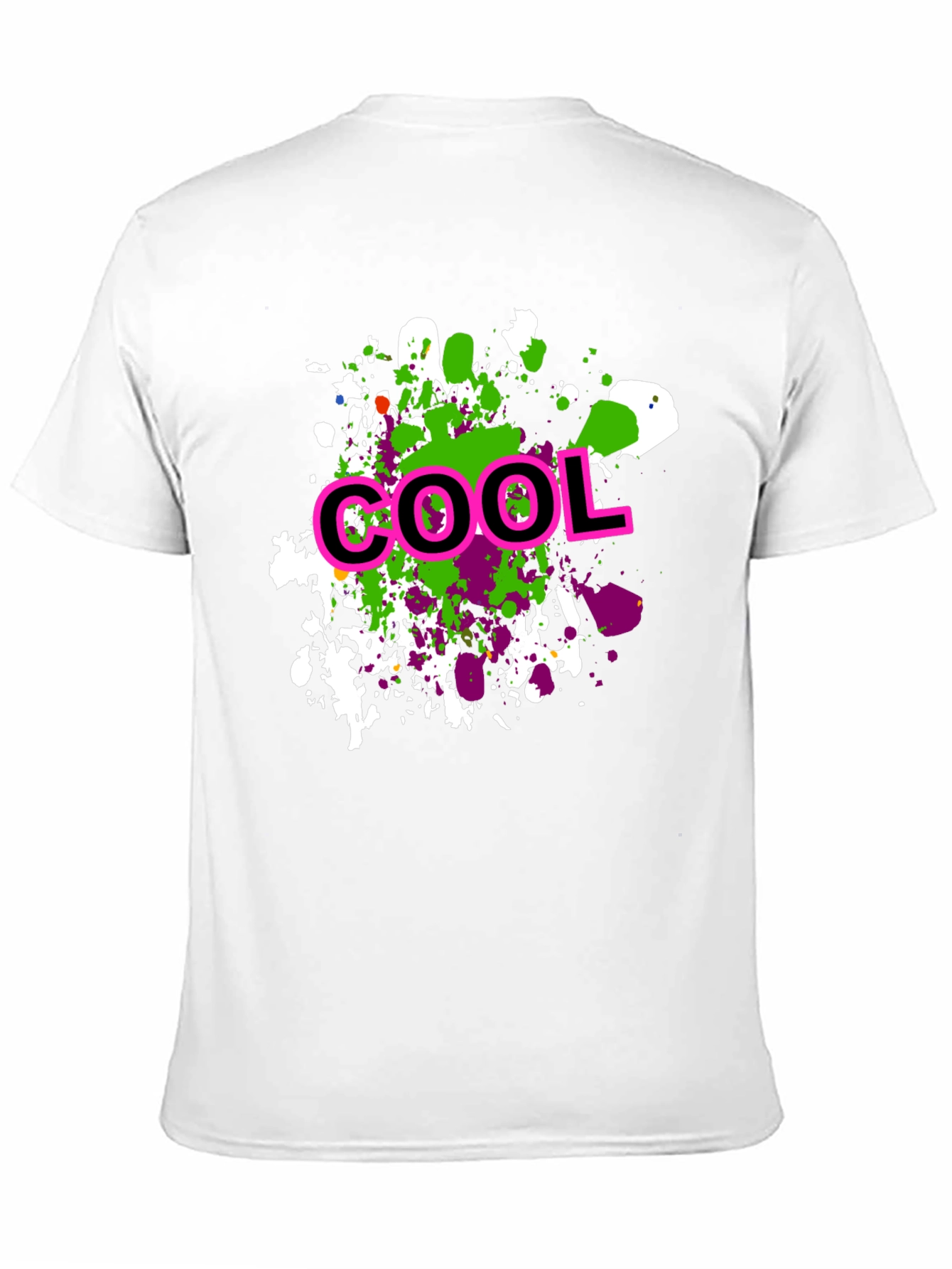 Cool Splatter Print Black T-Shirt