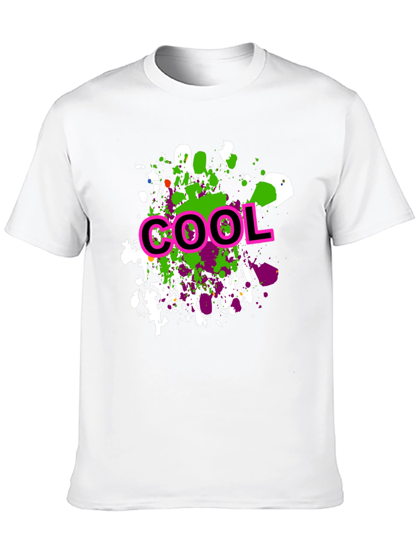 Cool Splatter Print Black T-Shirt