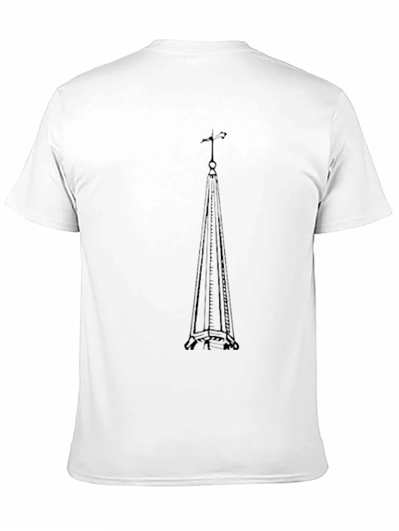 Eiffel Tower Silhouette Graphic Tee - Black Cotton Blend