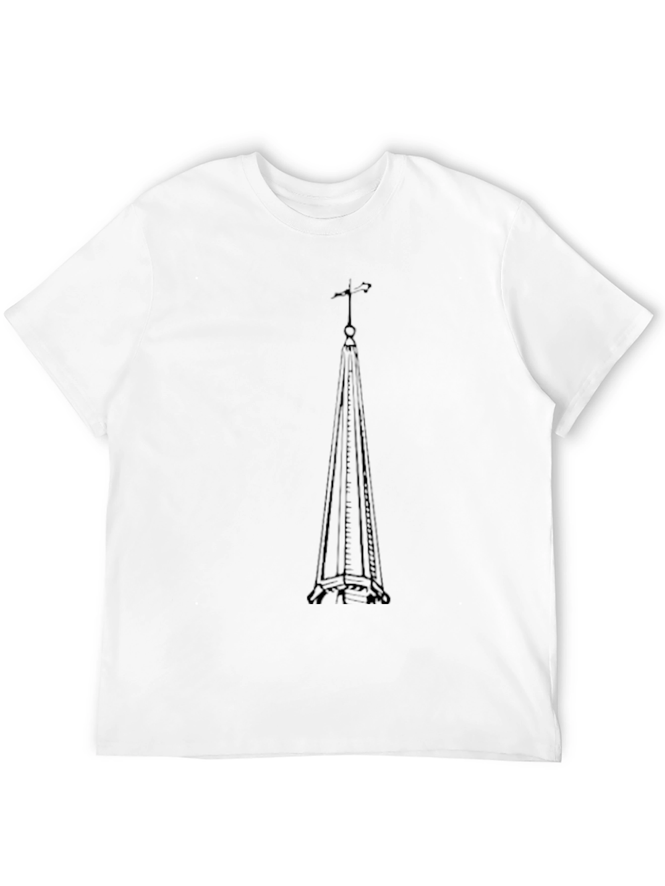 Eiffel Tower Silhouette Graphic Tee - Black Cotton Blend